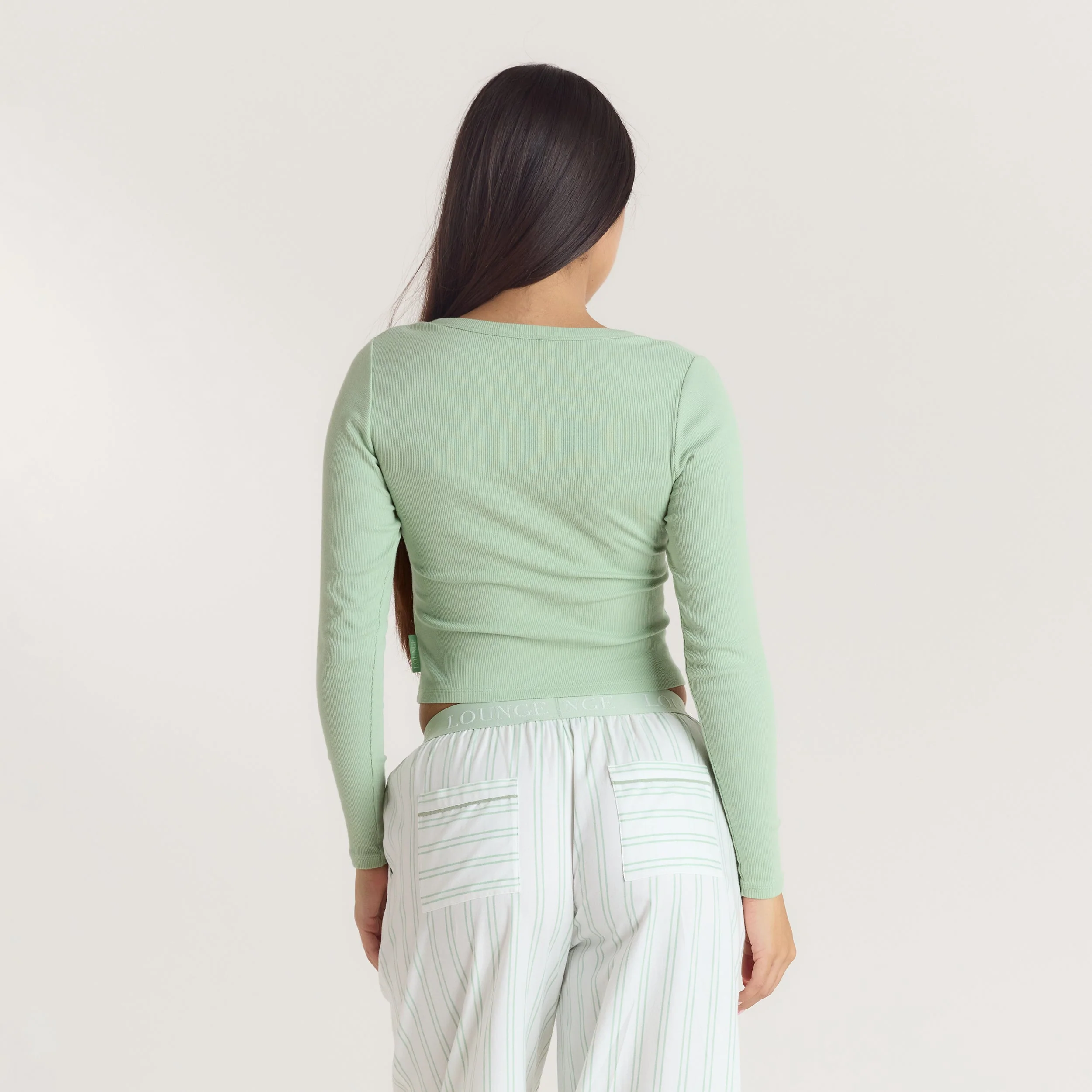 Mistletoe Henley Pajama Top - Sage