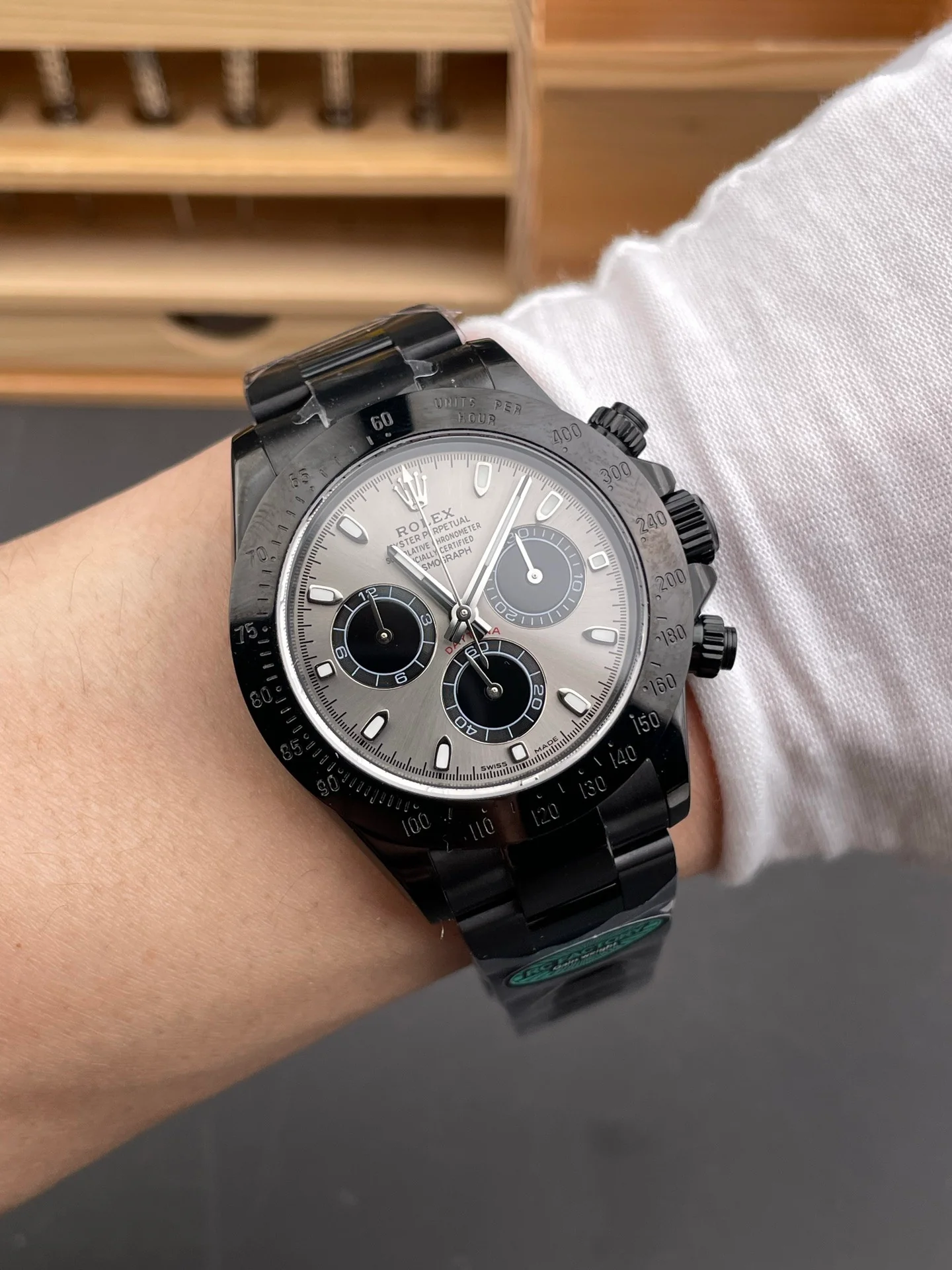 Grey Dial Black Steel Daytona