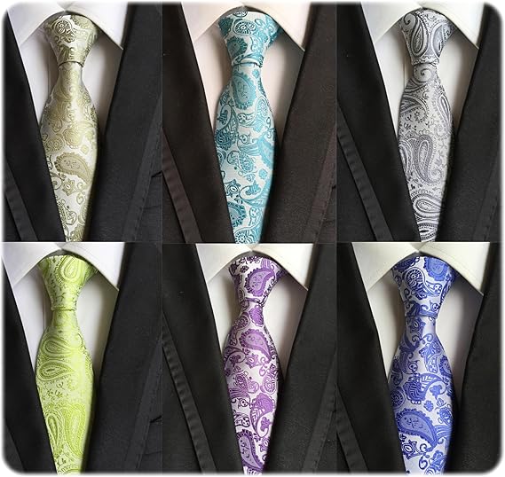 JERMYN Lot 6 PCS Classic Men's Silk Tie Necktie Woven JACQUARD Neck Ties