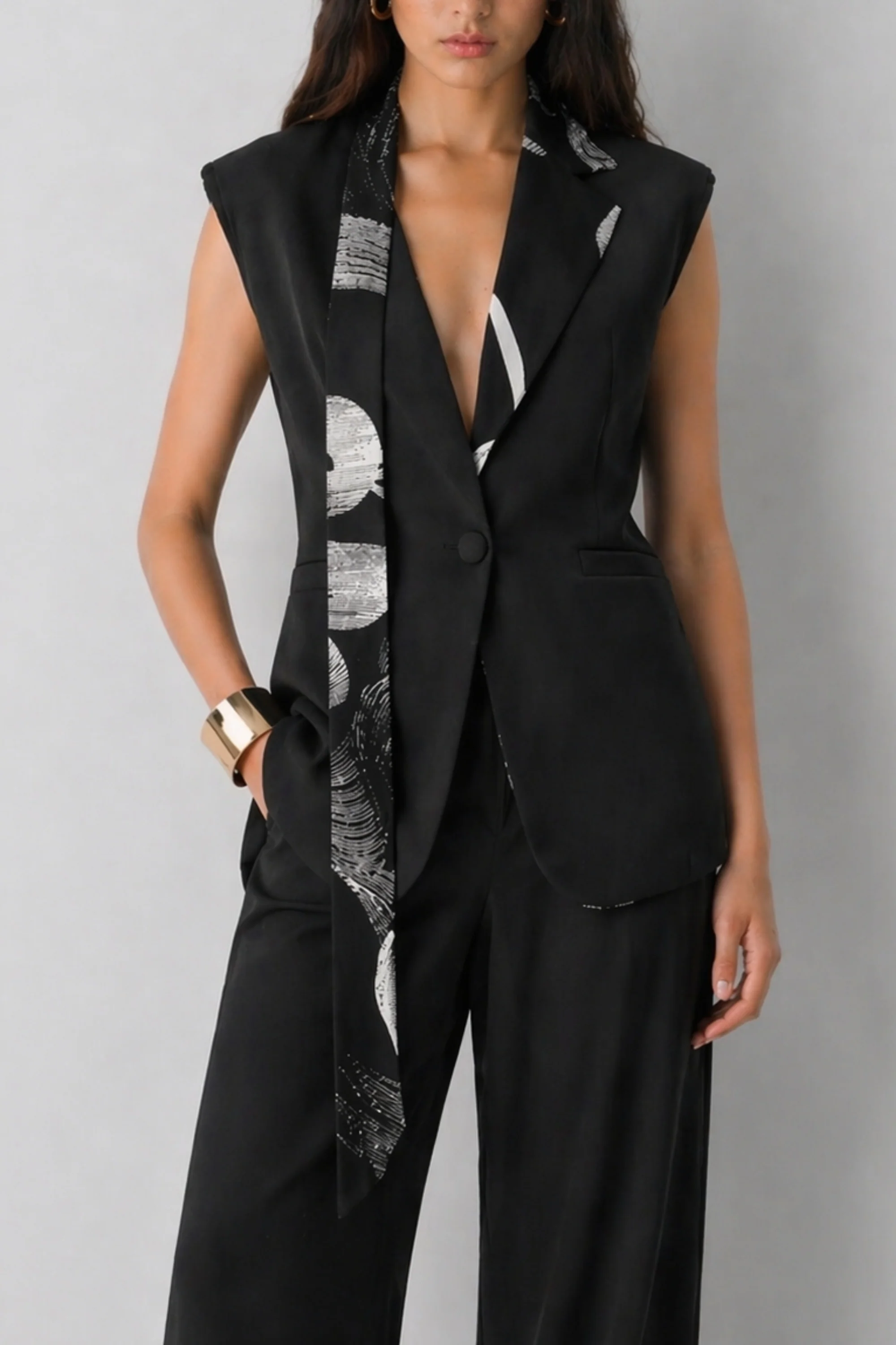Marble Black Waistcoat Co-ord Set