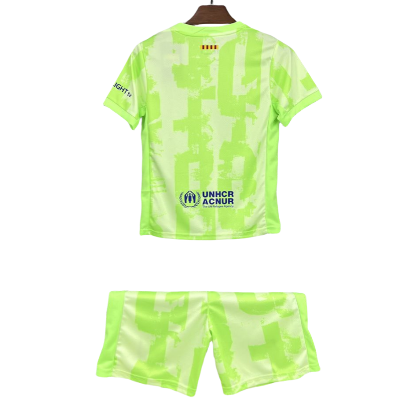 Barcelona Third Travis Scott Edition Kids Kits Youth Apparels Soccer Jersey 24-25