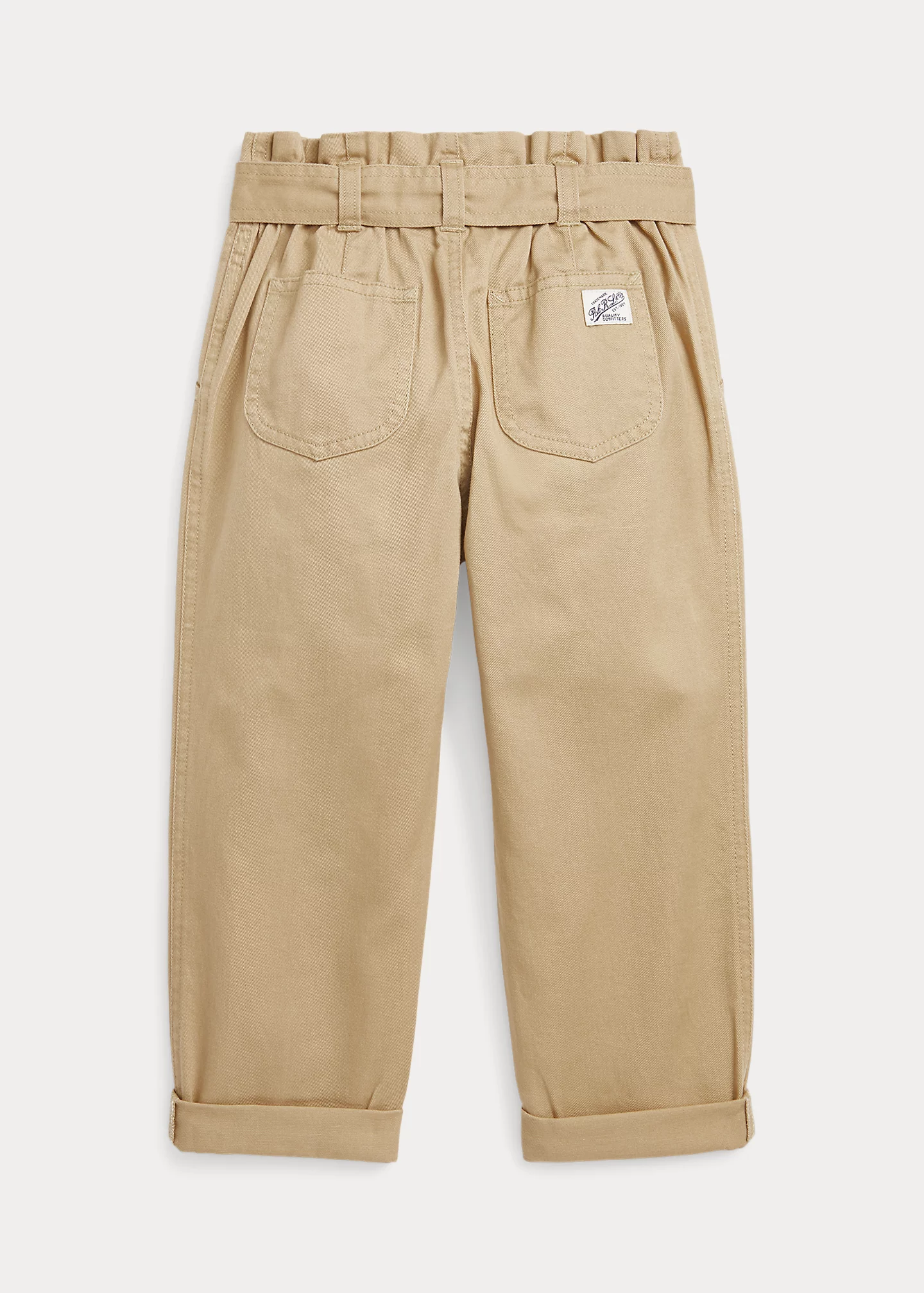 Belted Paperbag Cotton Twill Pant