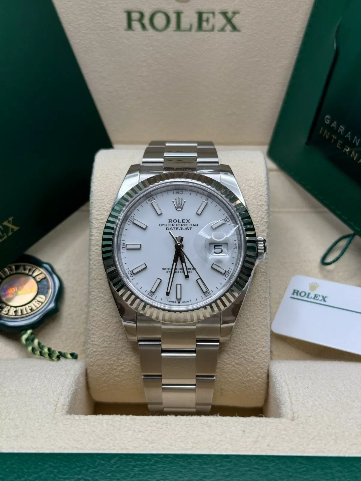 [2026 Mirror Grade]RLX  Datejust 41mm  White Index Oyster Stainless Steel Men’s Watch - 126334-0009