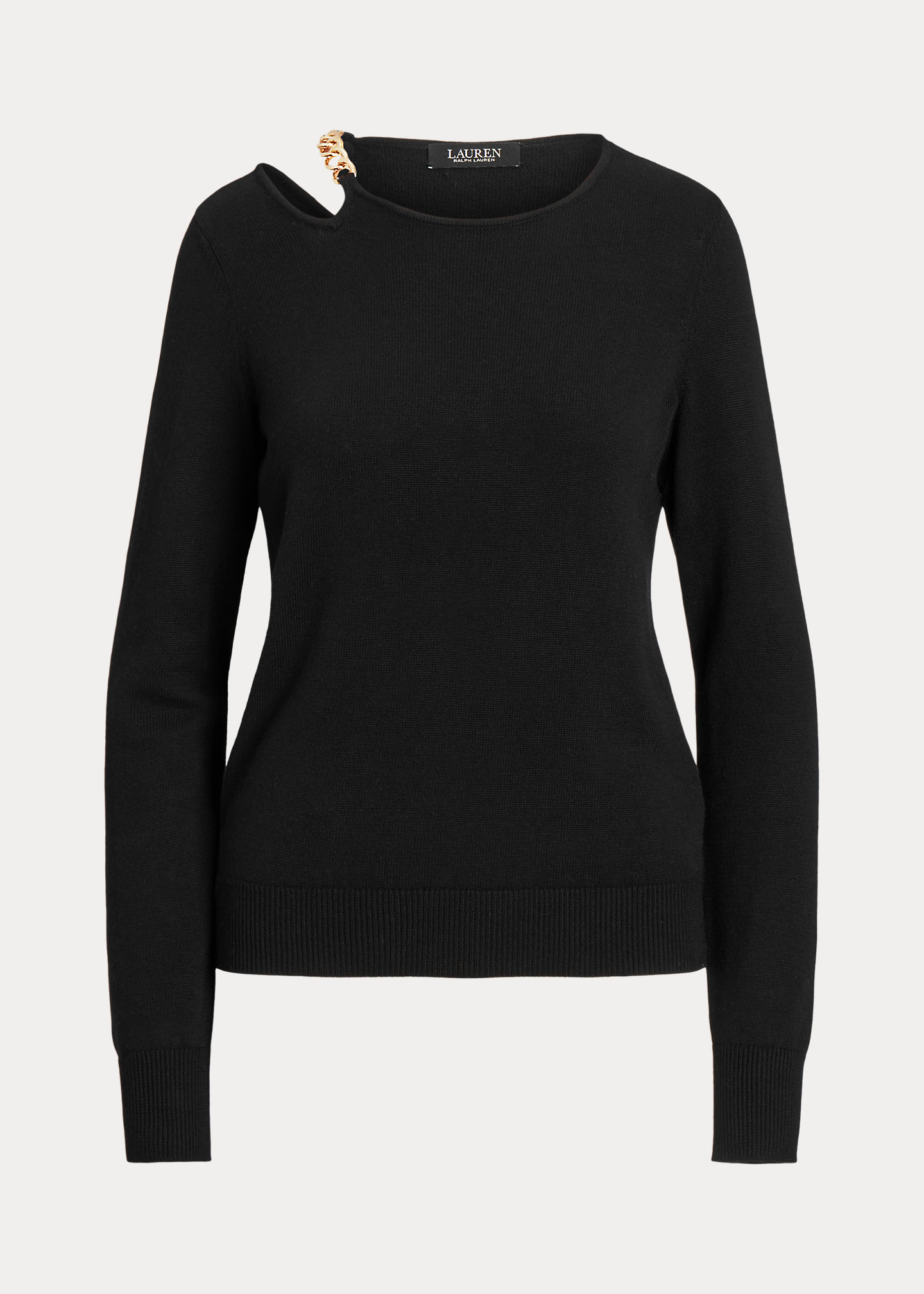 Chain-Trim Cotton-Blend Crewneck Sweater