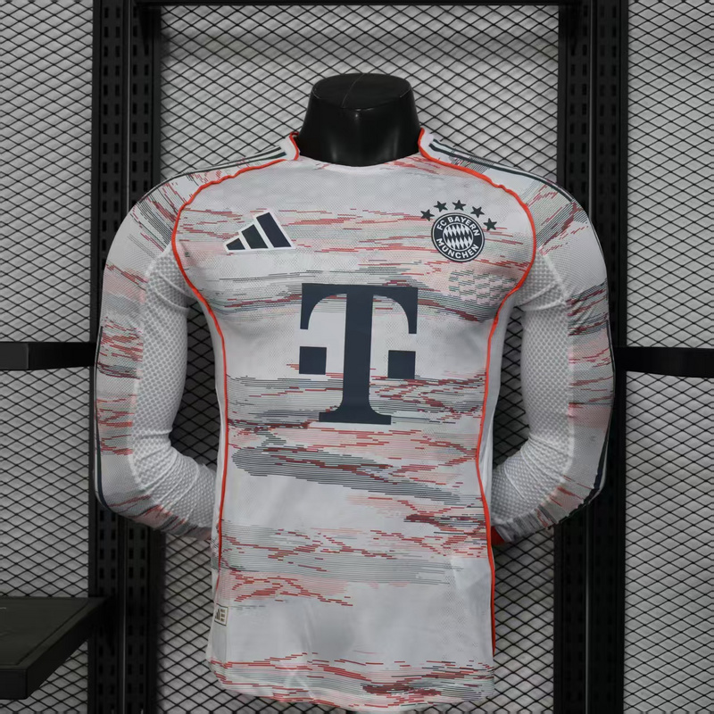Authentic Bayern Munich Soccer Jersey Away Long Sleeve Shirt 2025/26