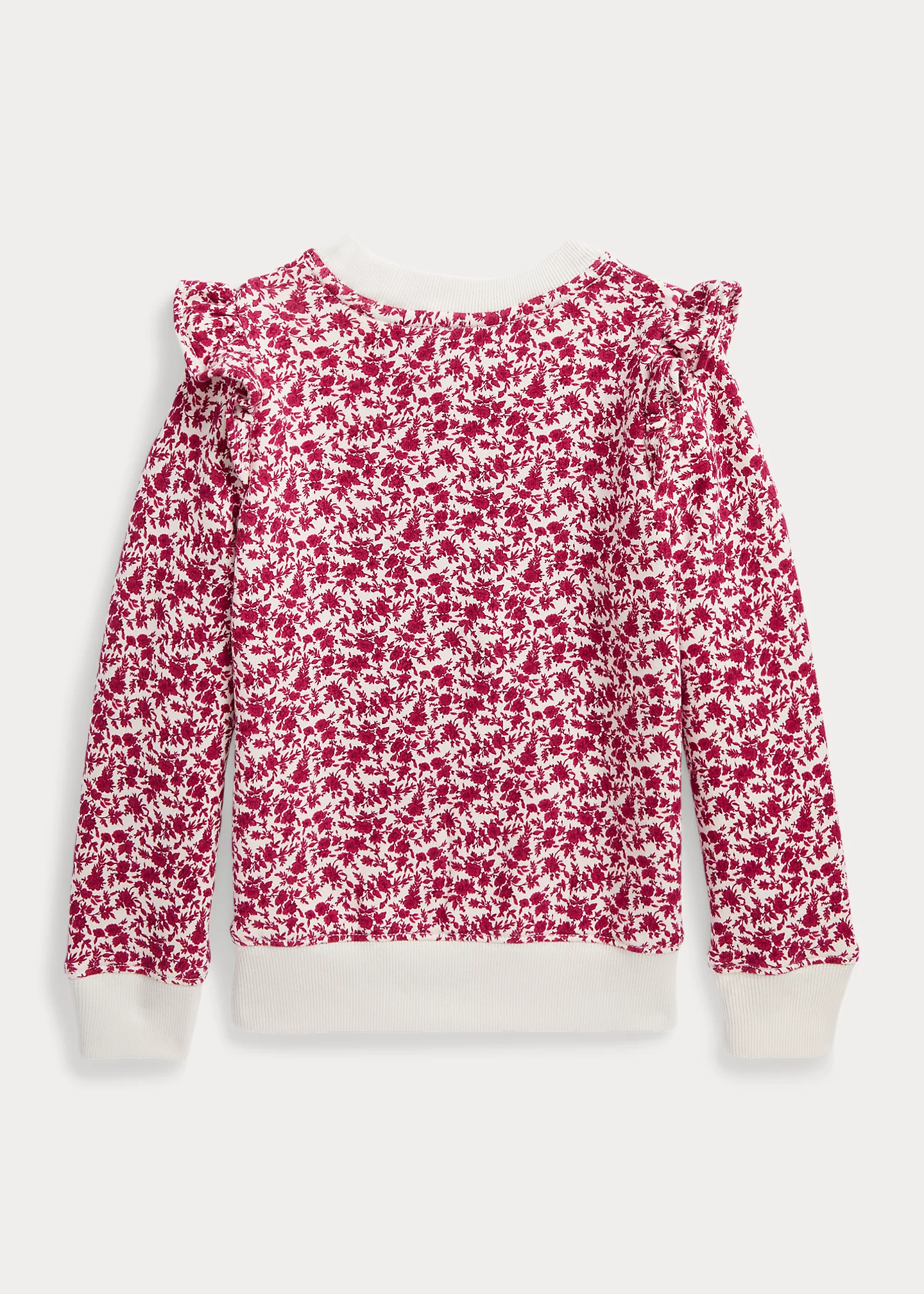 Floral Ruffled Fleece Sweatshirt