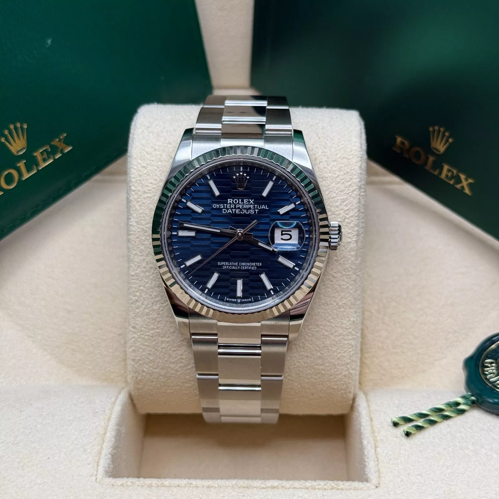 [2026 Mirror Grade]RLX  Datejust 36mm 126234-0050 Blue Motif Dial 126234 Oyster Bracelet Fluted Bezel