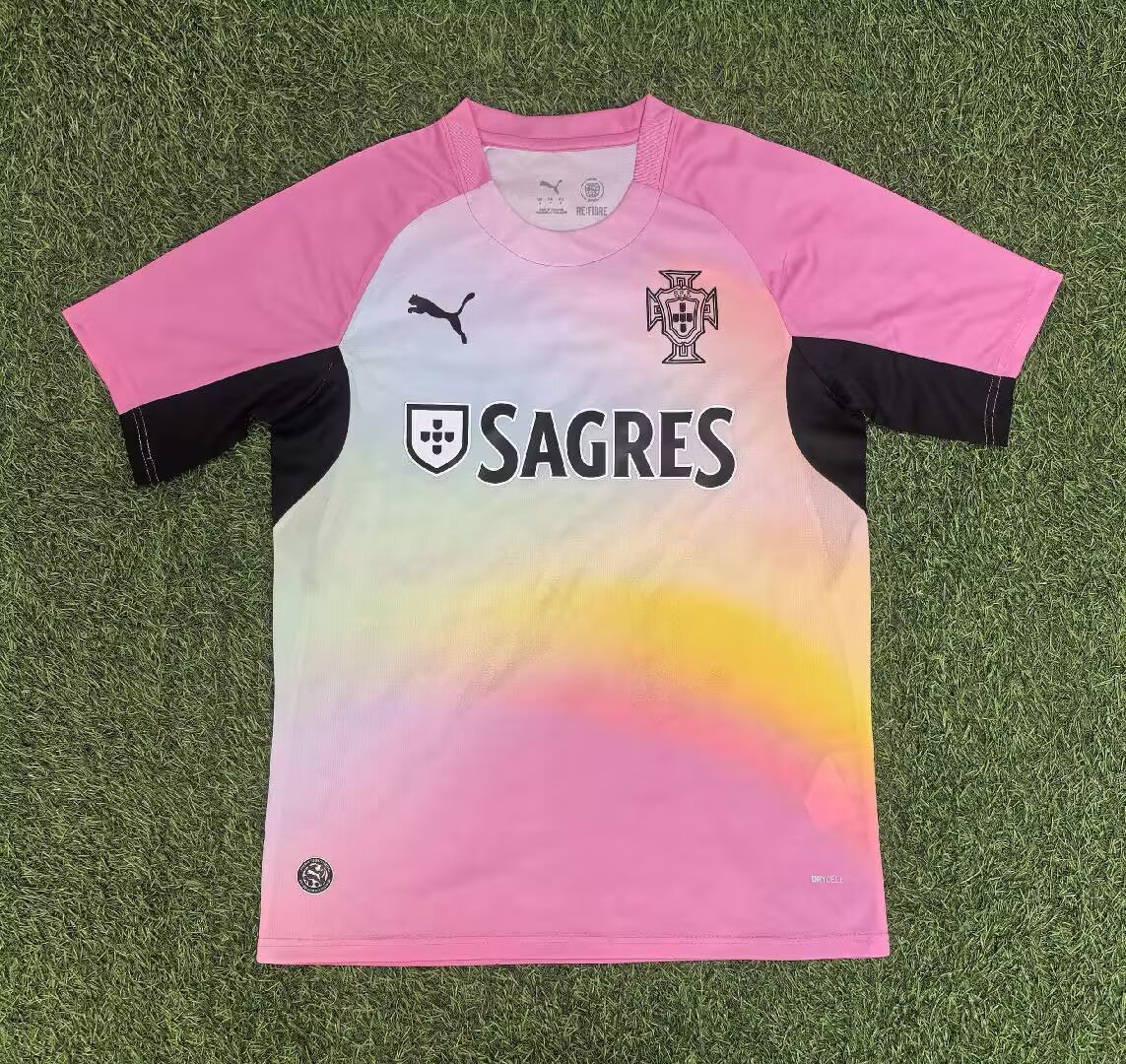 2026 Portugal Pre-Match Training Suit Pink Shirt