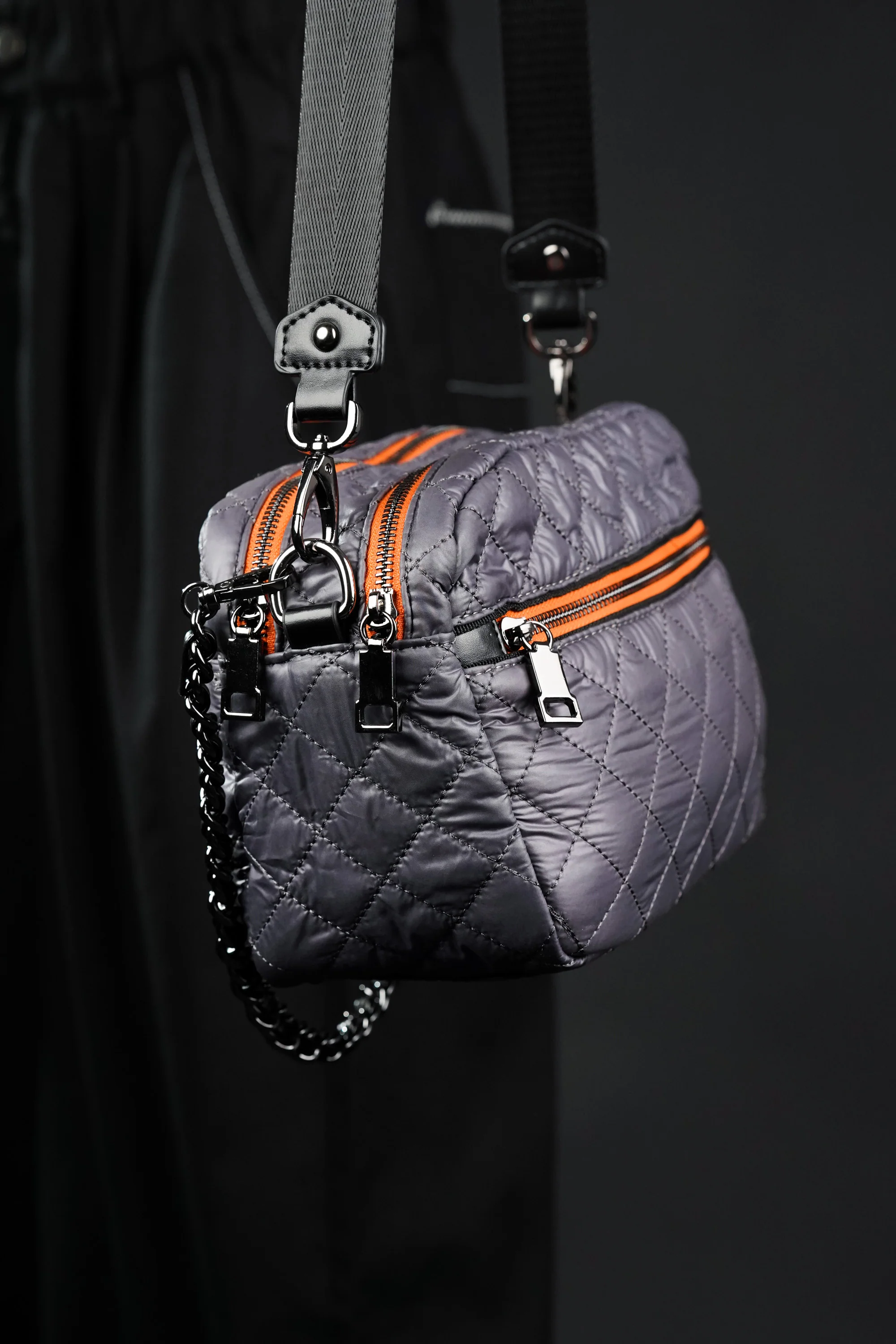 Grey Quilted Streetstyle Bag