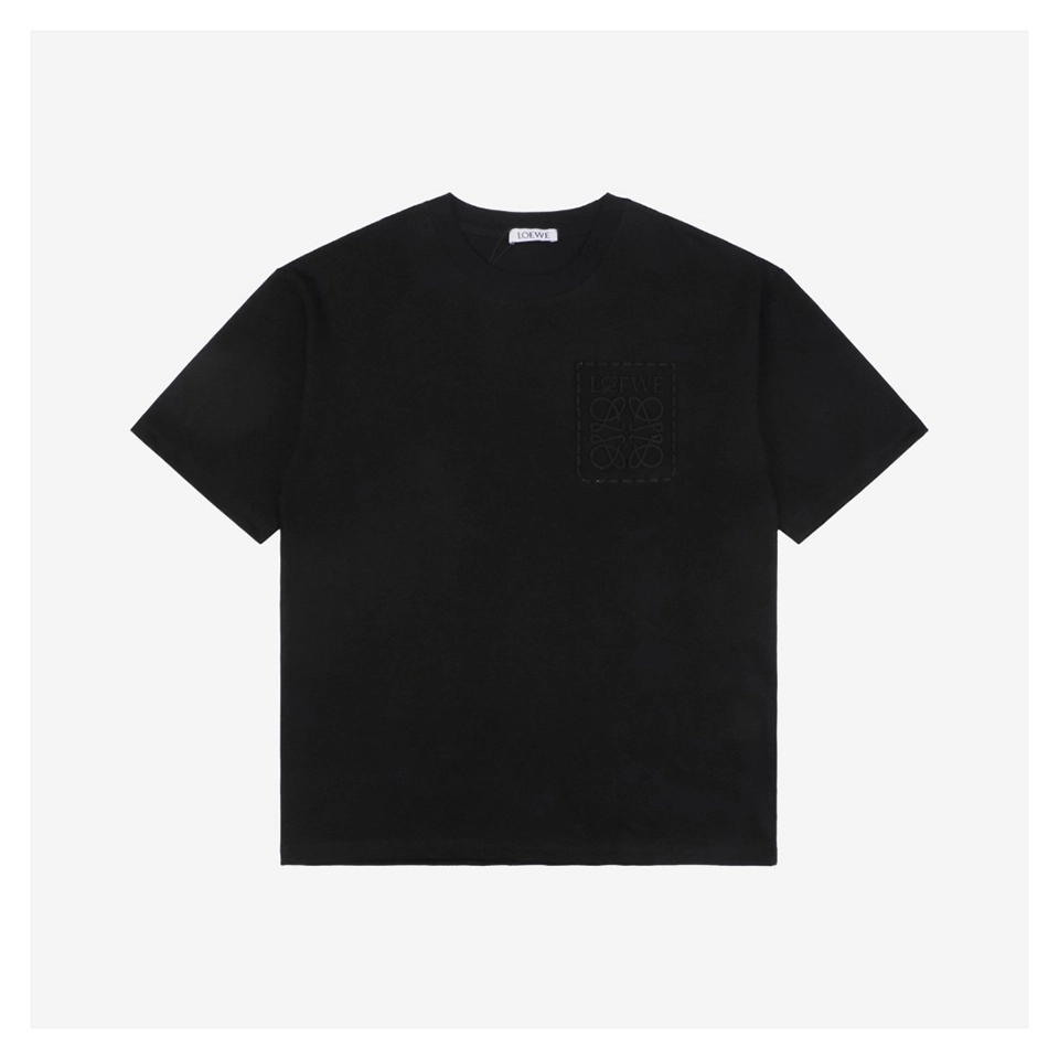 L Dotted Floral Logo Heat-Sealed T-Shirt (White/Black)