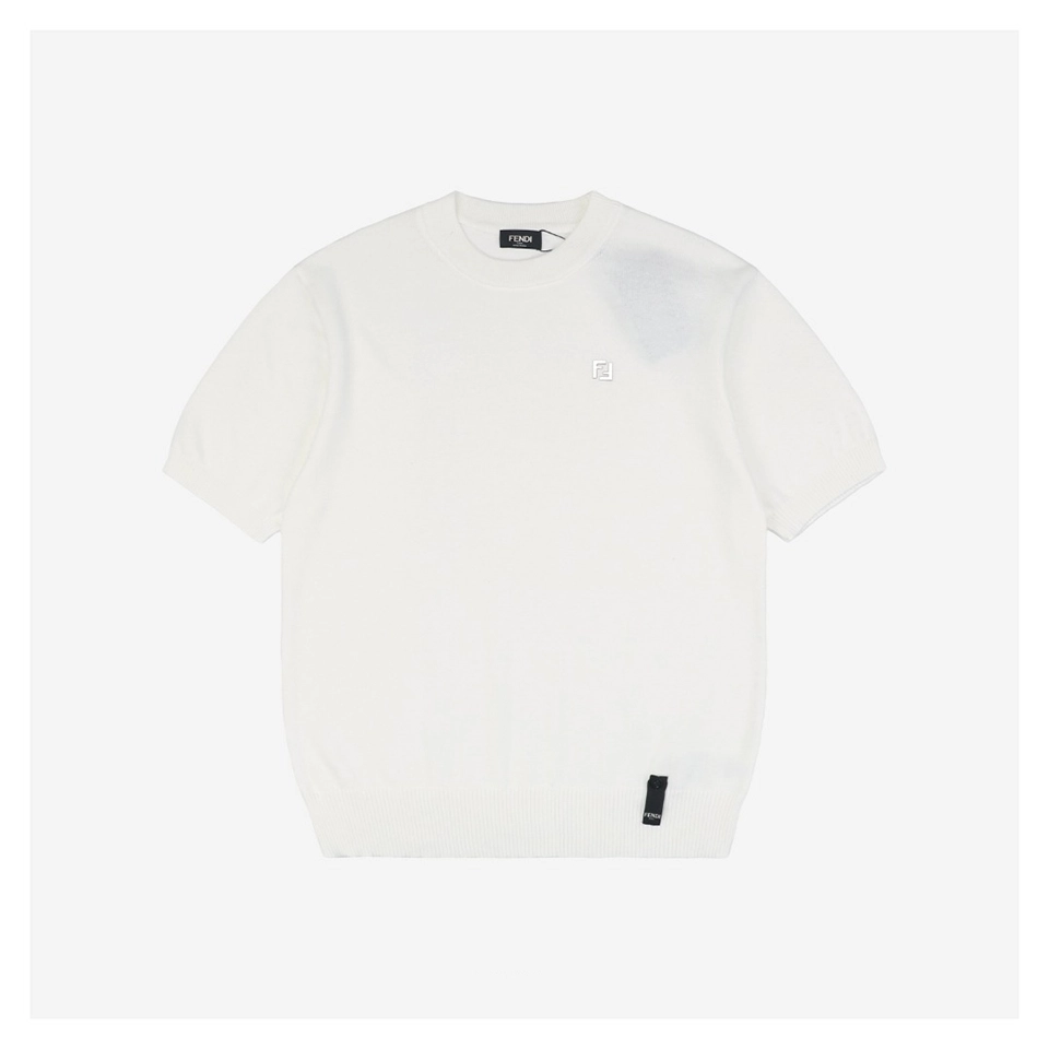 F Metallic Logo Jacquard T-Shirt (Black/White)