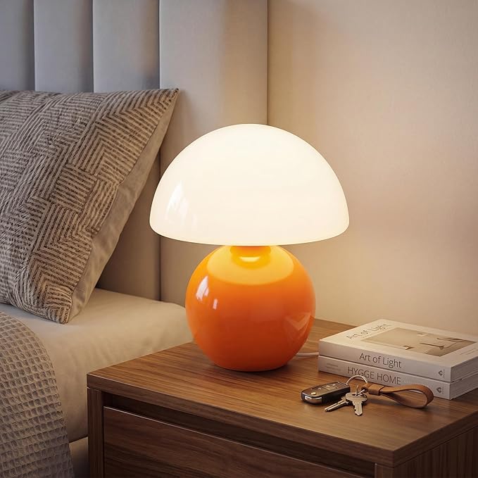 DESIGNLUME Mushroom Lamp Table Lamp for Bedroom