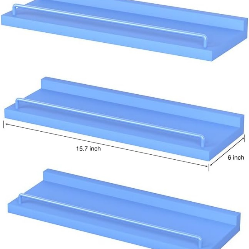 Blue Floating Shelves