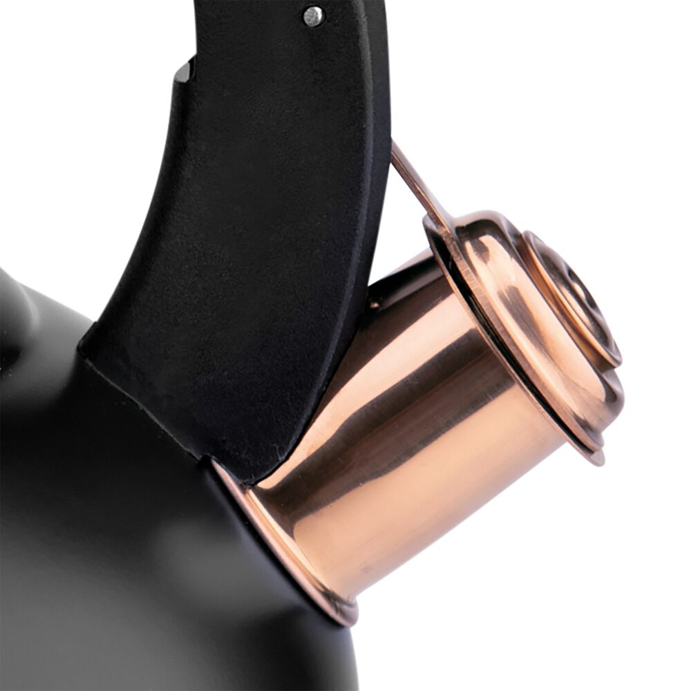 MG HOME Czajnik stalowy z gwizdkiem MG Home Rose Gold, 3 l, czarny