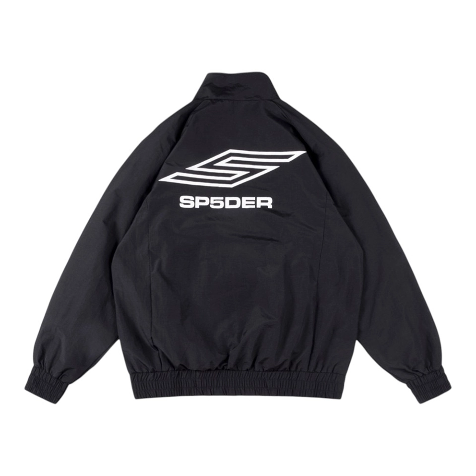 Sp5der Black Logo Zip-Up Track Jacket