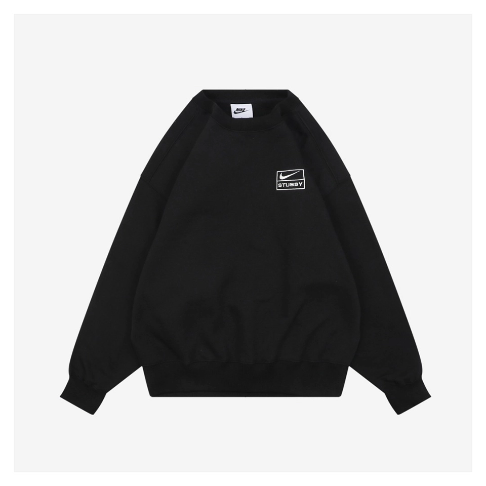 Nike X Stussy Box Logo Embroidered Fleece Shirt (Grey/Black)