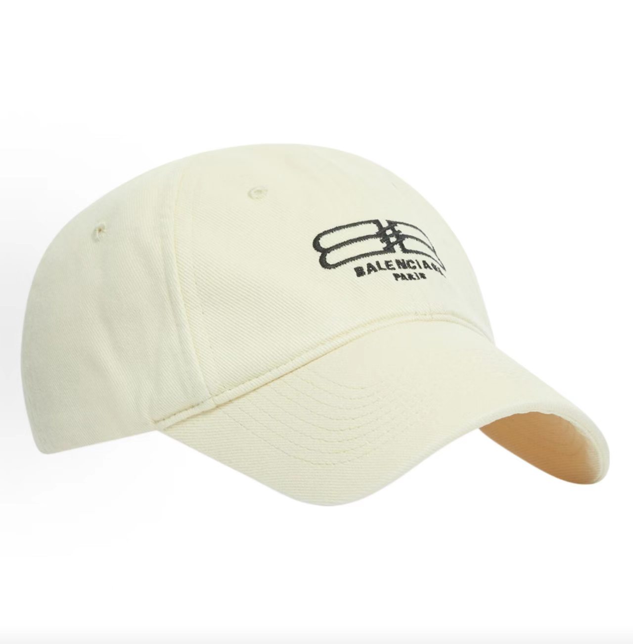 Balenciaga Double B Paris Cream Baseball Cap