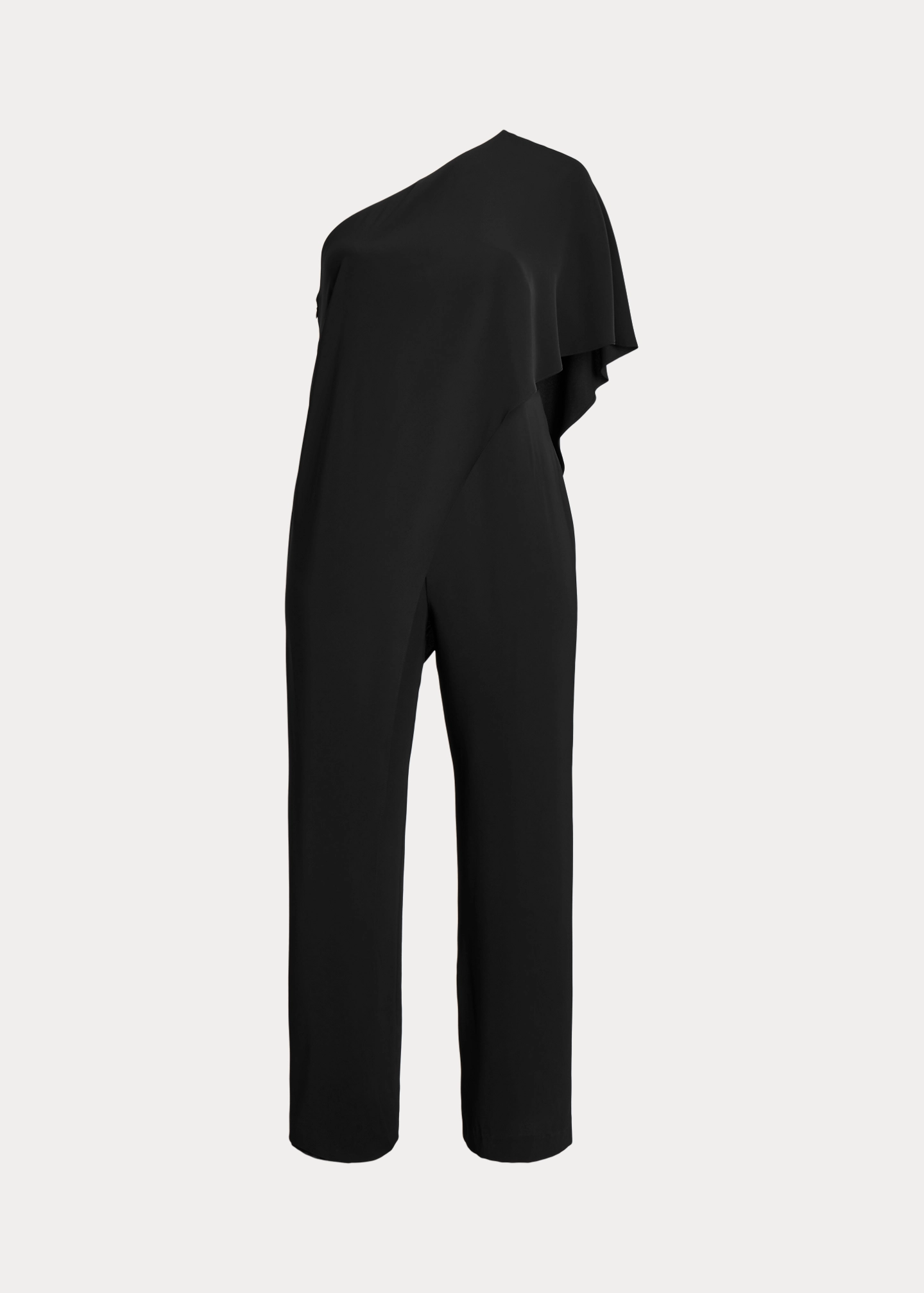 Cape Georgette One-Shoulder Jumpsuit