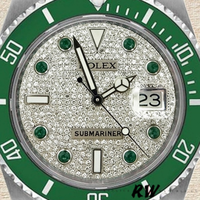 [2026 Mirror Grade]Rolex Submariner 116610 Diamond Paved Dial Automatic 40mm Mens Replica Watch