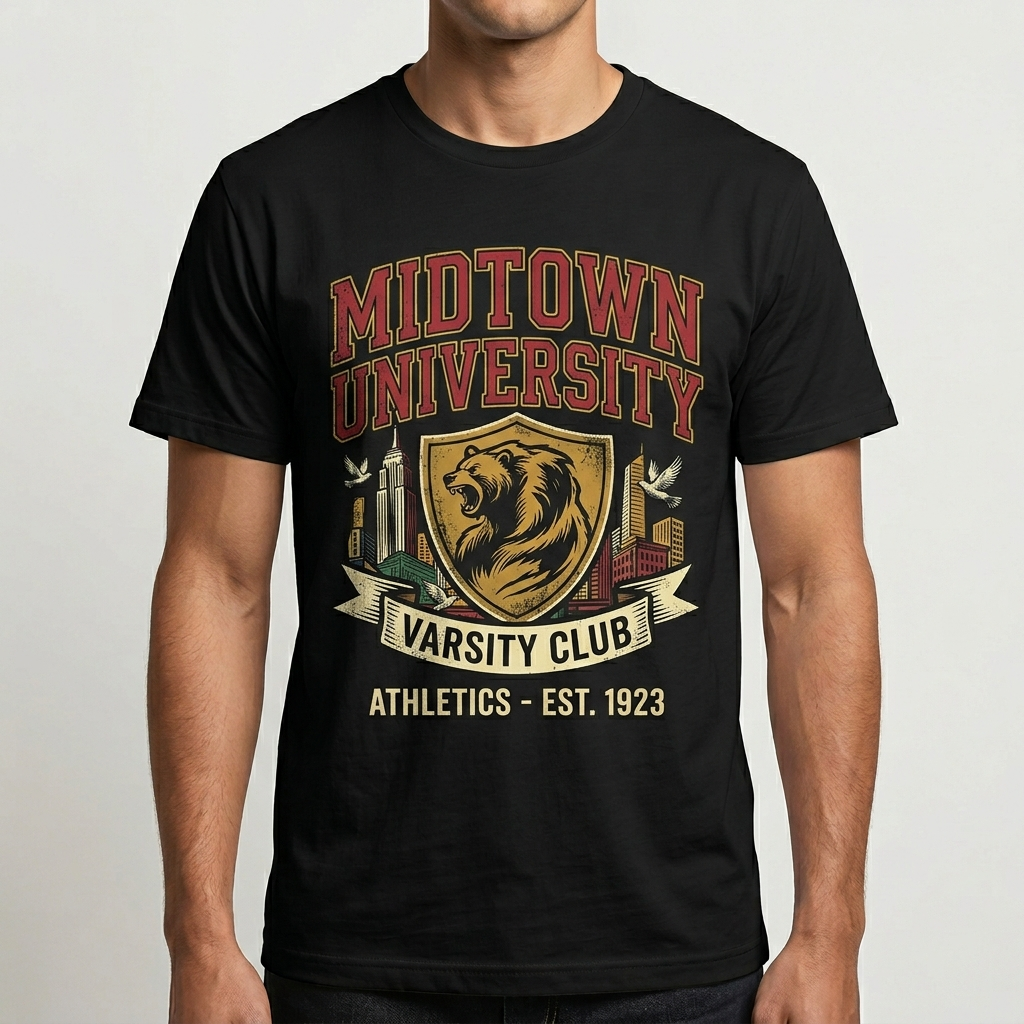 City Varsity Tee, Vintage Athletic Graphic T-Shirt, Unisex Streetwear Shirt CityTee3