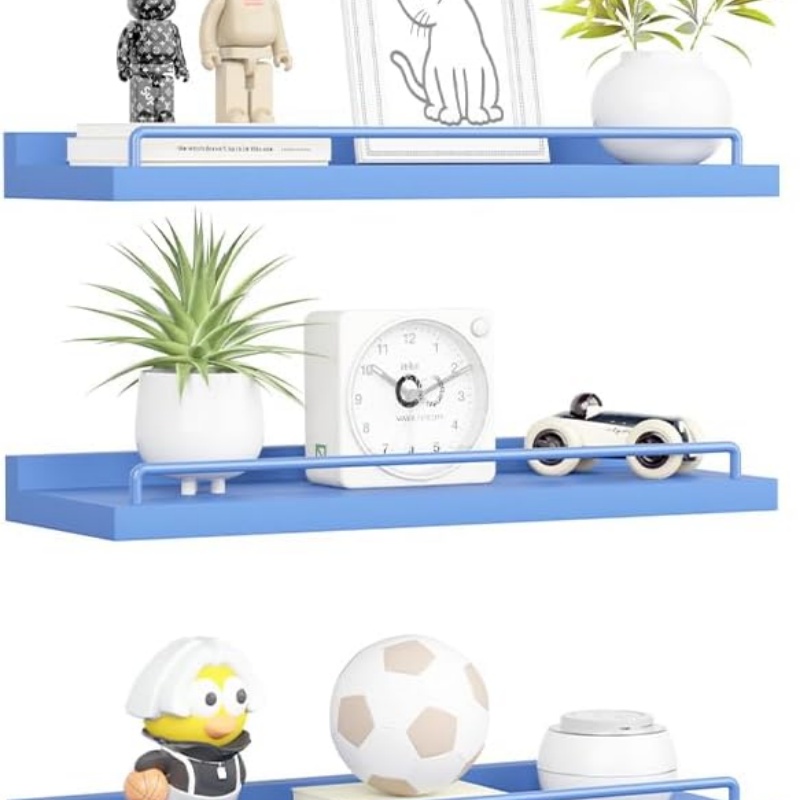 Blue Floating Shelves