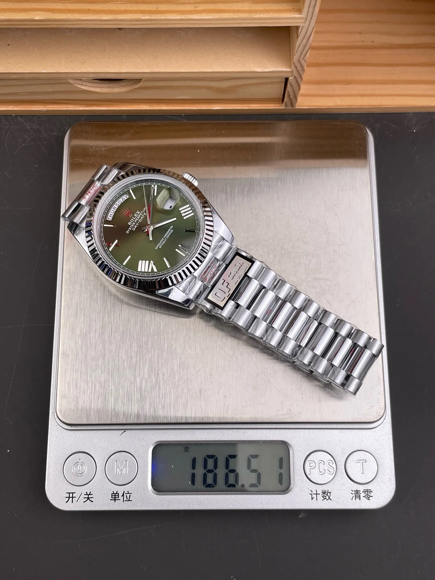 Day-Date Olive Green Roman Dial