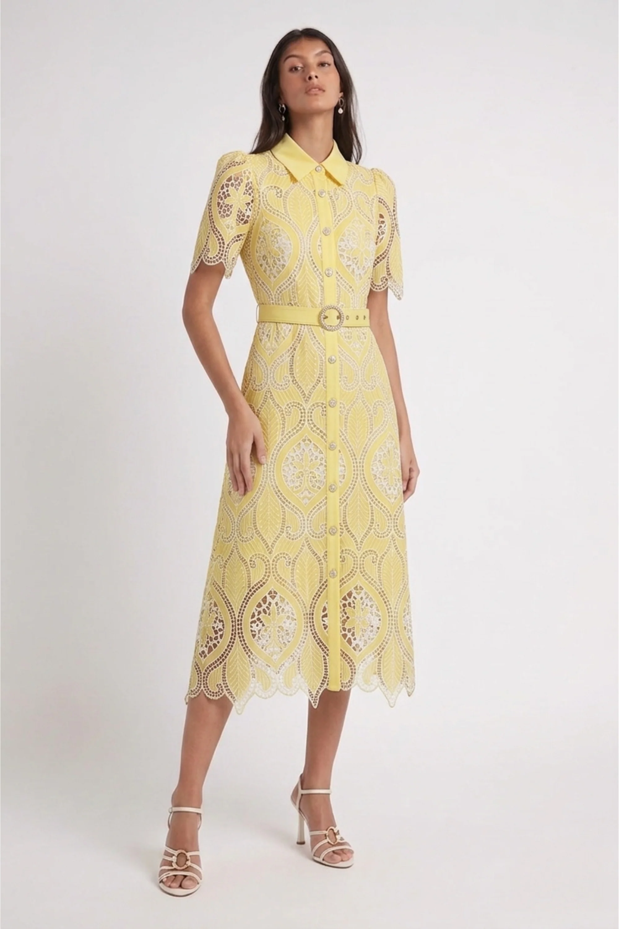 Mimosa Lace Shirt Dress