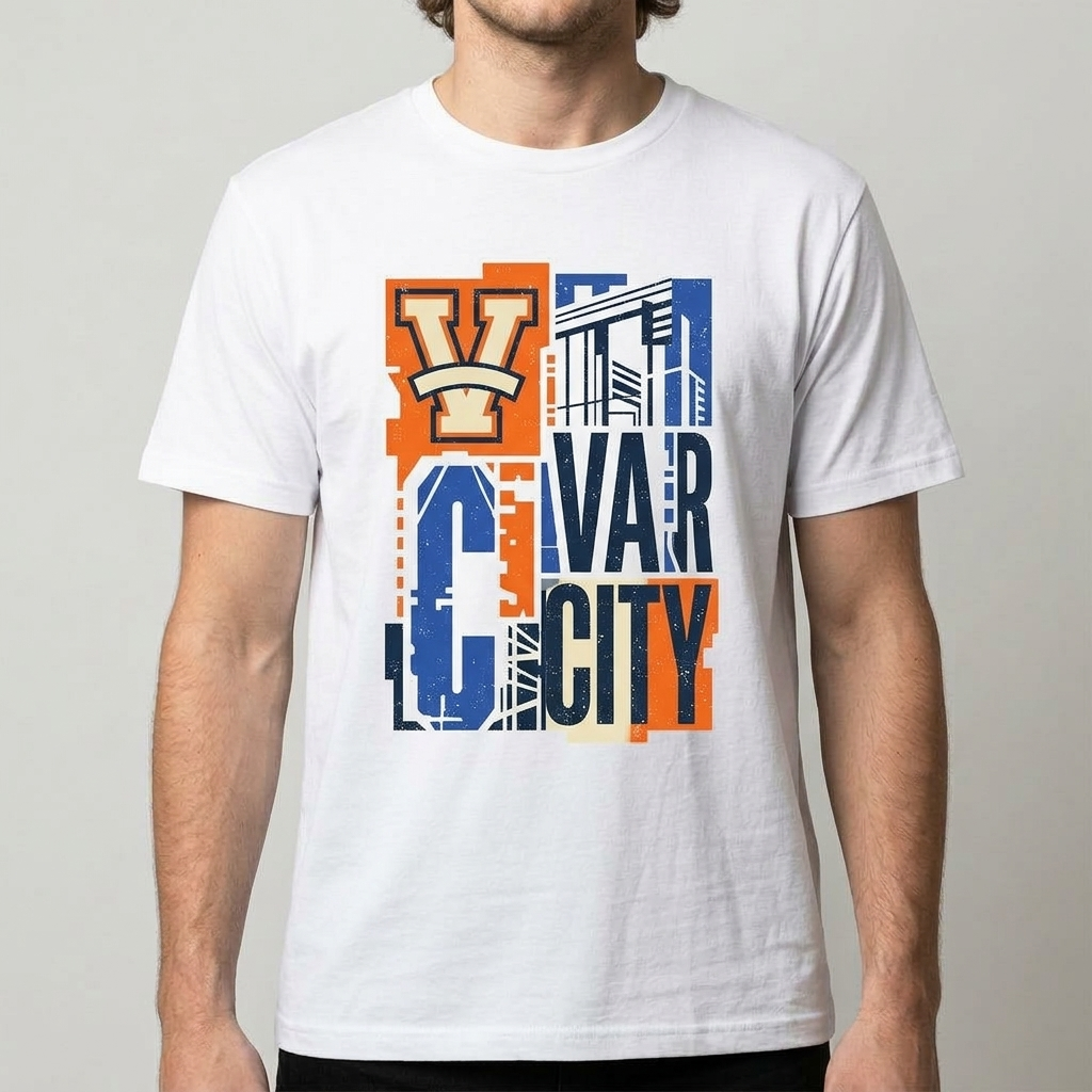 City Varsity Tee, Vintage Athletic Graphic T-Shirt, Unisex Streetwear Shirt CityTee7