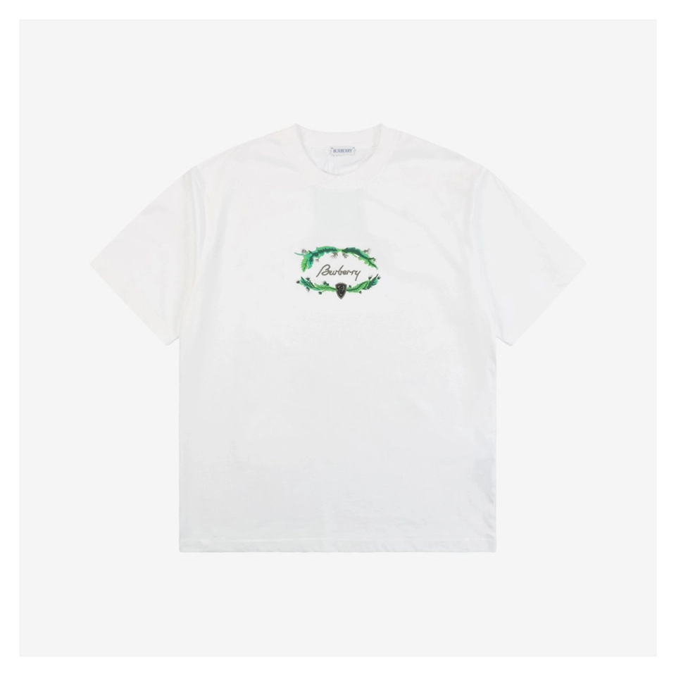 BBrry B-Letter Green Ring Embroidered T-Shirt (Black/White)