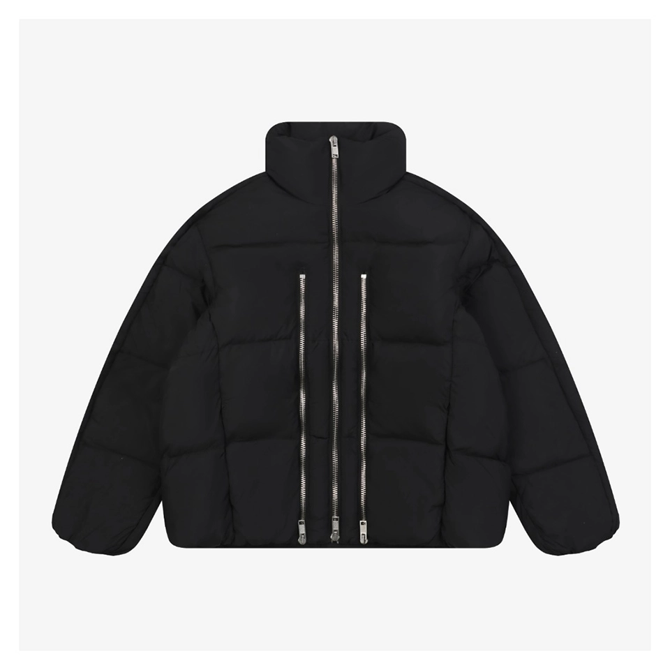 Mxxcler Jayel Triple-Zip Down Jacket (White/Black)