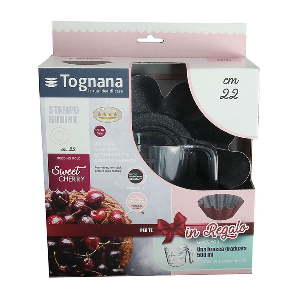 TOGNANA Forma do babki 22 cm Tognana Sweet Cherry, z dzbankiem z miarką, bordowa