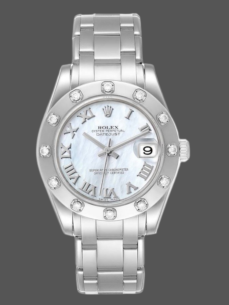 [2026 Mirror Grade]Rolex Pearlmaster Midsize 81319 MOP Dial 34MM Lady Replica Watch