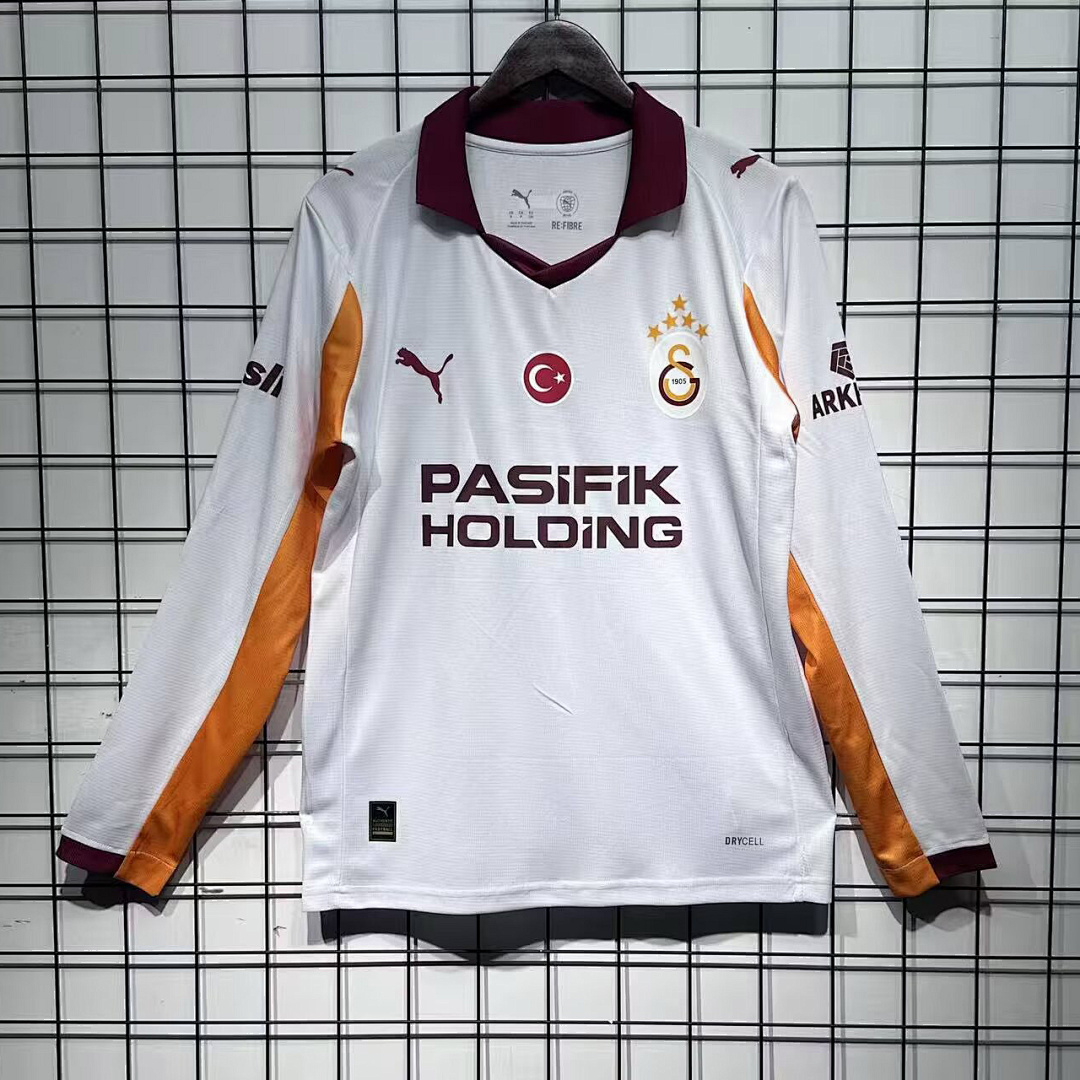 Galatasaray Away Long Sleeve Football Jersey Custom Shirt 2025/26 - With Sponsors