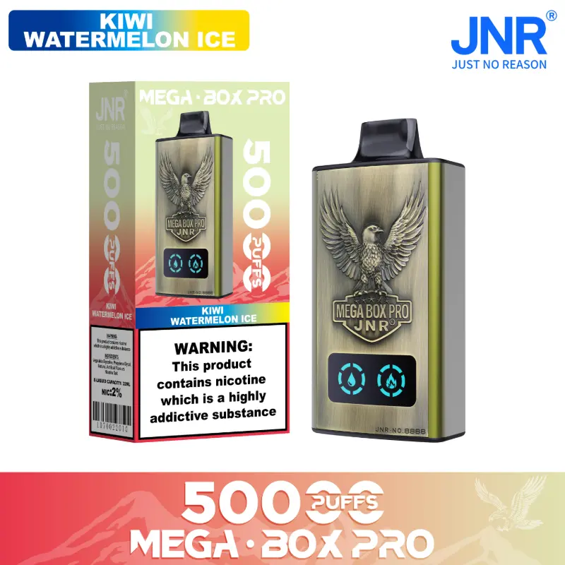 JNR - Mega Box Pro - 50K Puffs - Disposable Vape - Kiwi Watermelon Ice
