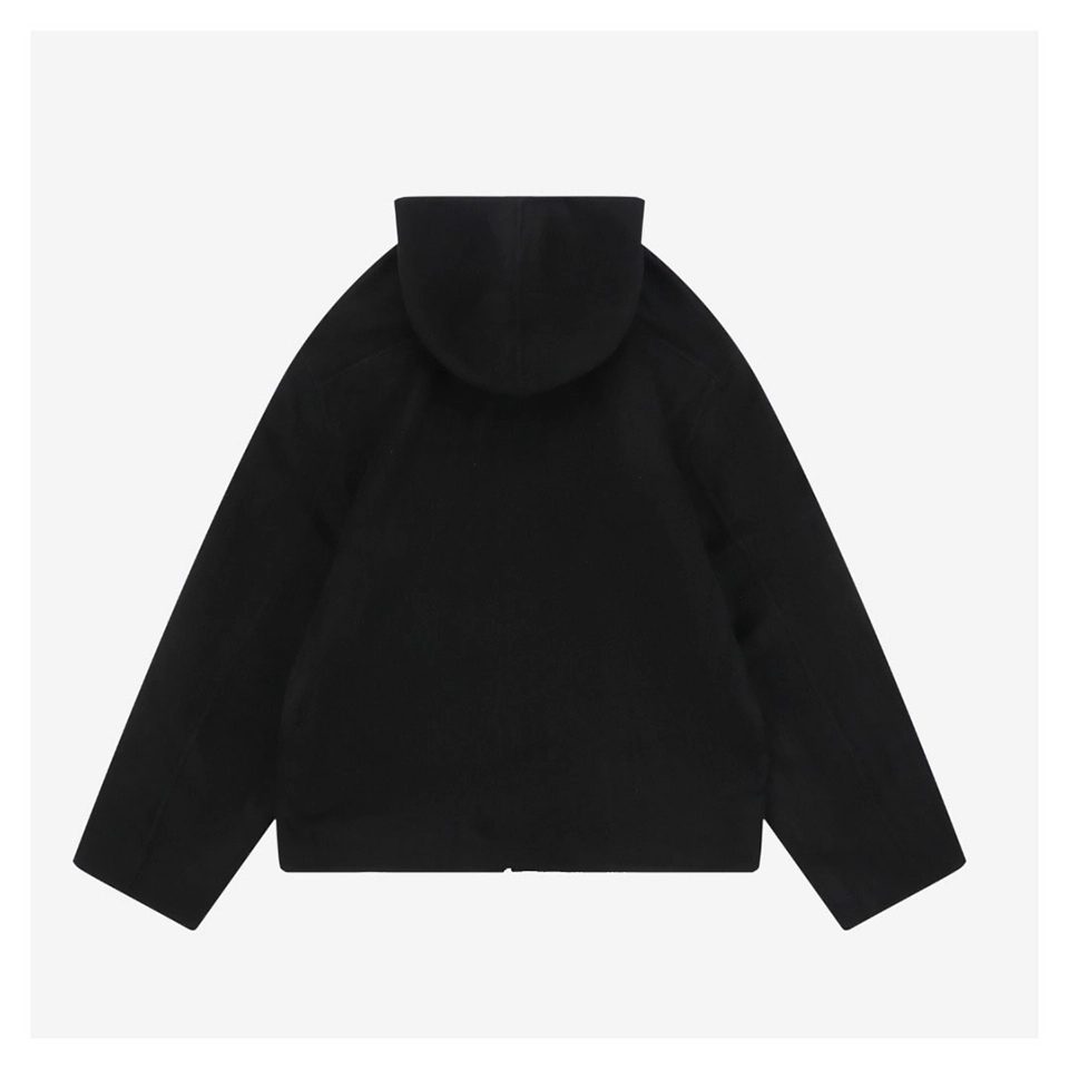 Acne Studios Wool Cashmere Hooded Jacket Black