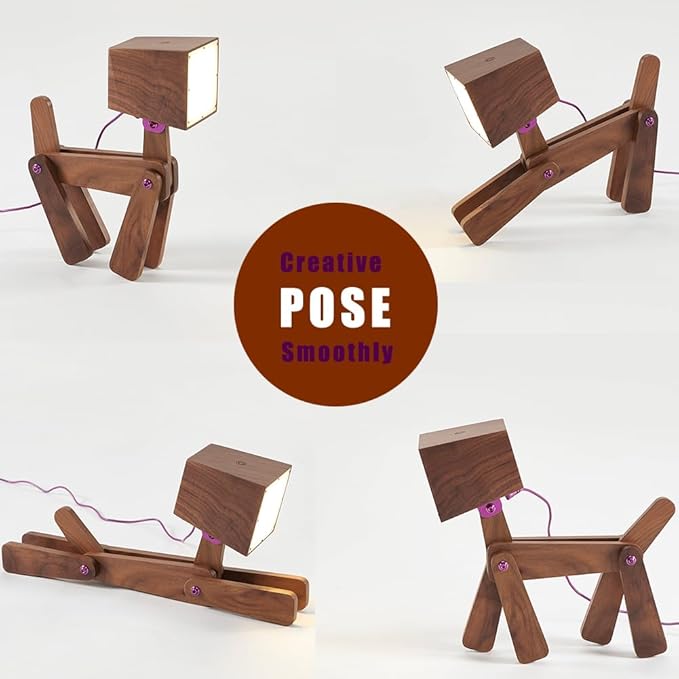 DESIGNLUME Super Cute Dog Table Lamp for Kids Room Bedroom Bedside