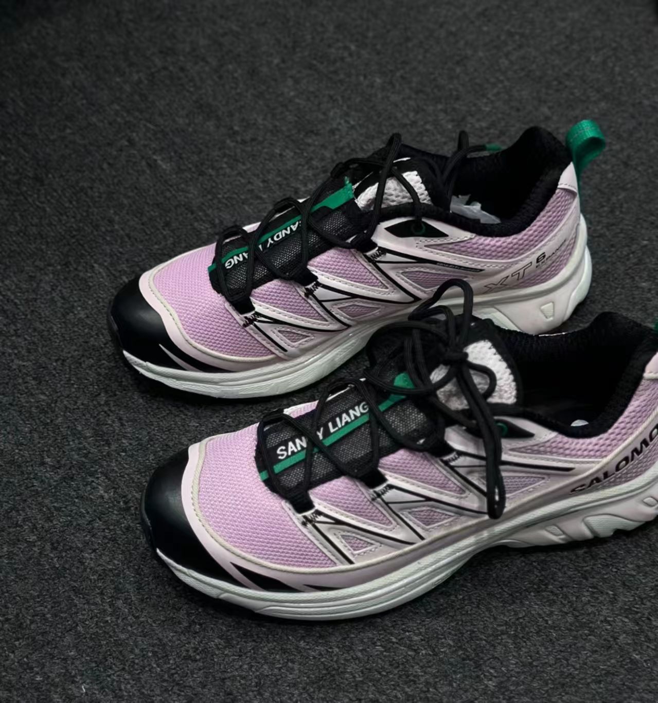 Salomon XT-6 Pink White Black Green Hiking Shoes