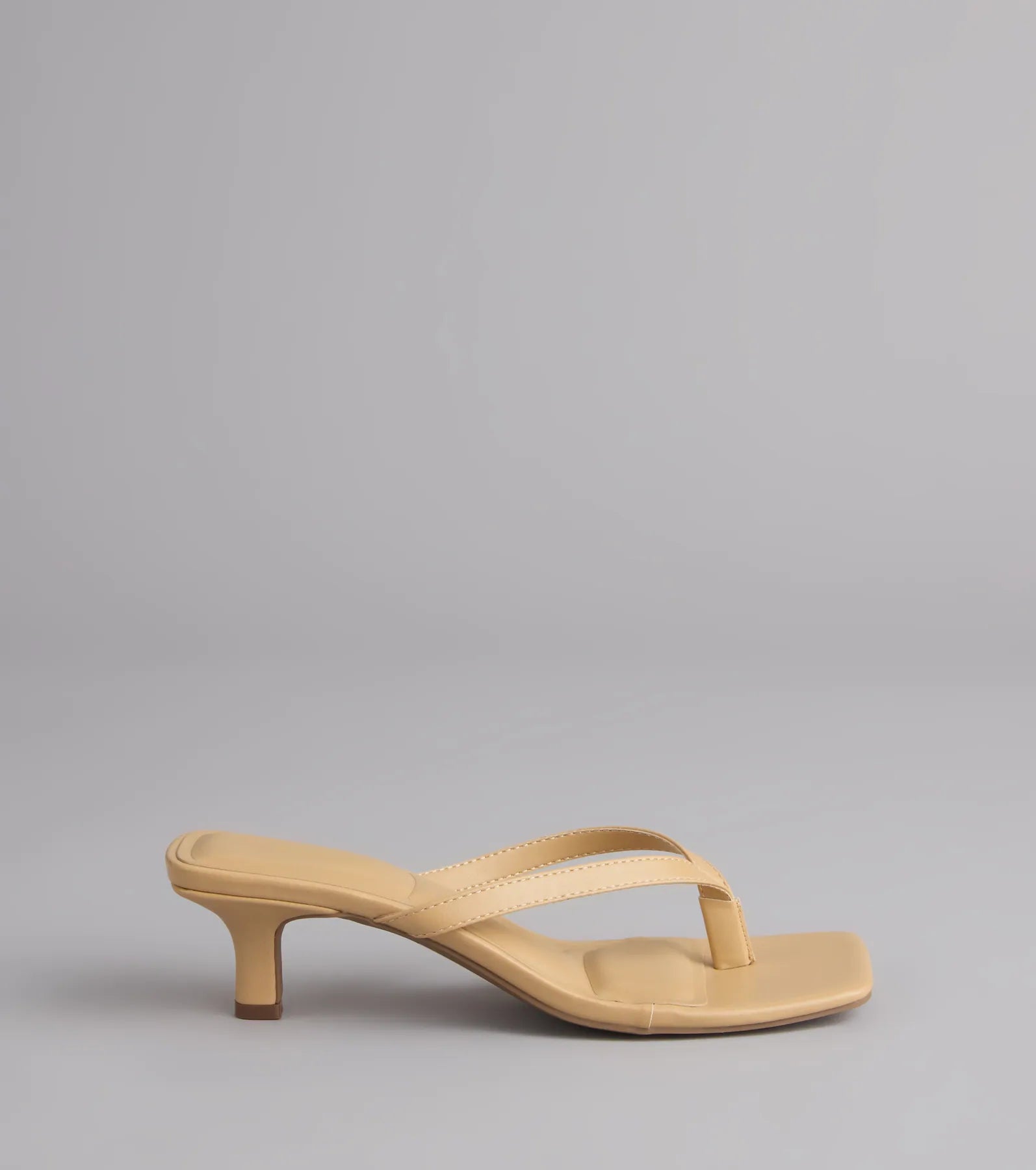 Feeling Chic Thong Square Toe Heels