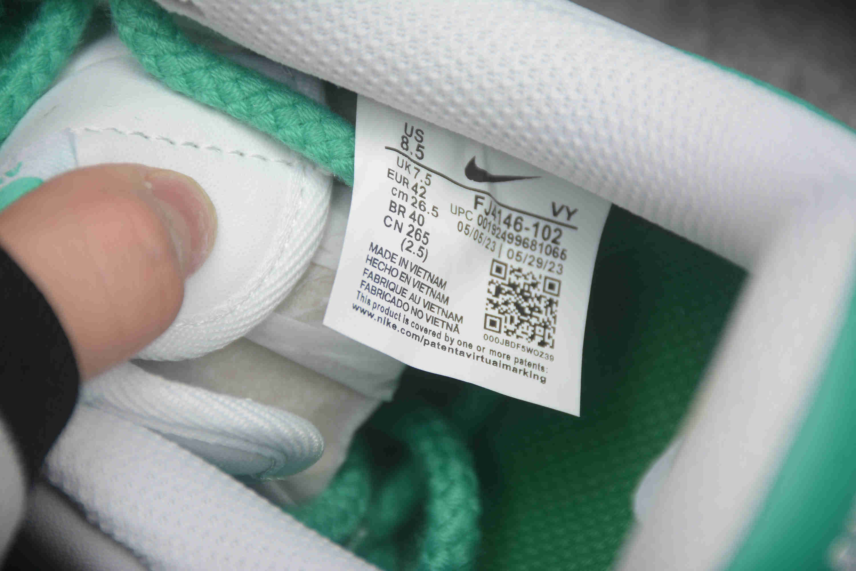 Air Force 1 Low 07 AF1 White Malachite FJ4146 -102