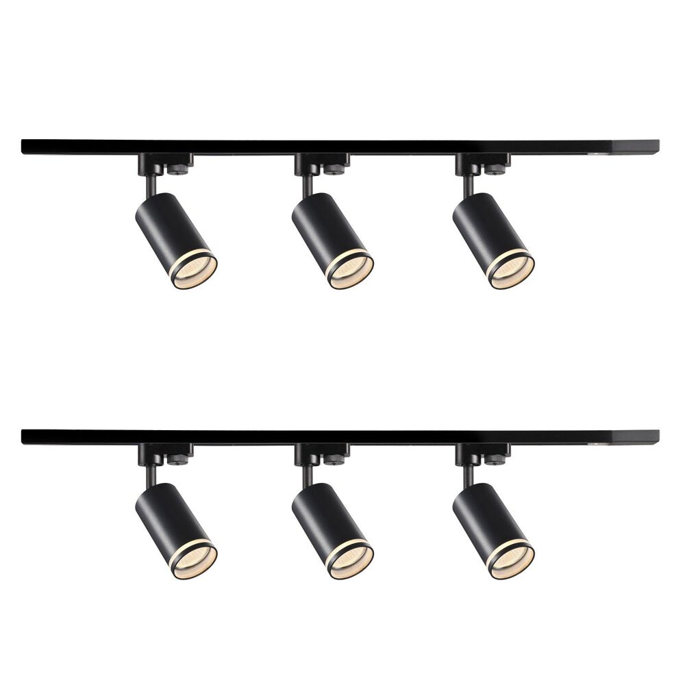 SANICO Lampa sufitowa Sanico Goldlux Paris 6 x GU10, na szynie, 2 x 1 m, czarna