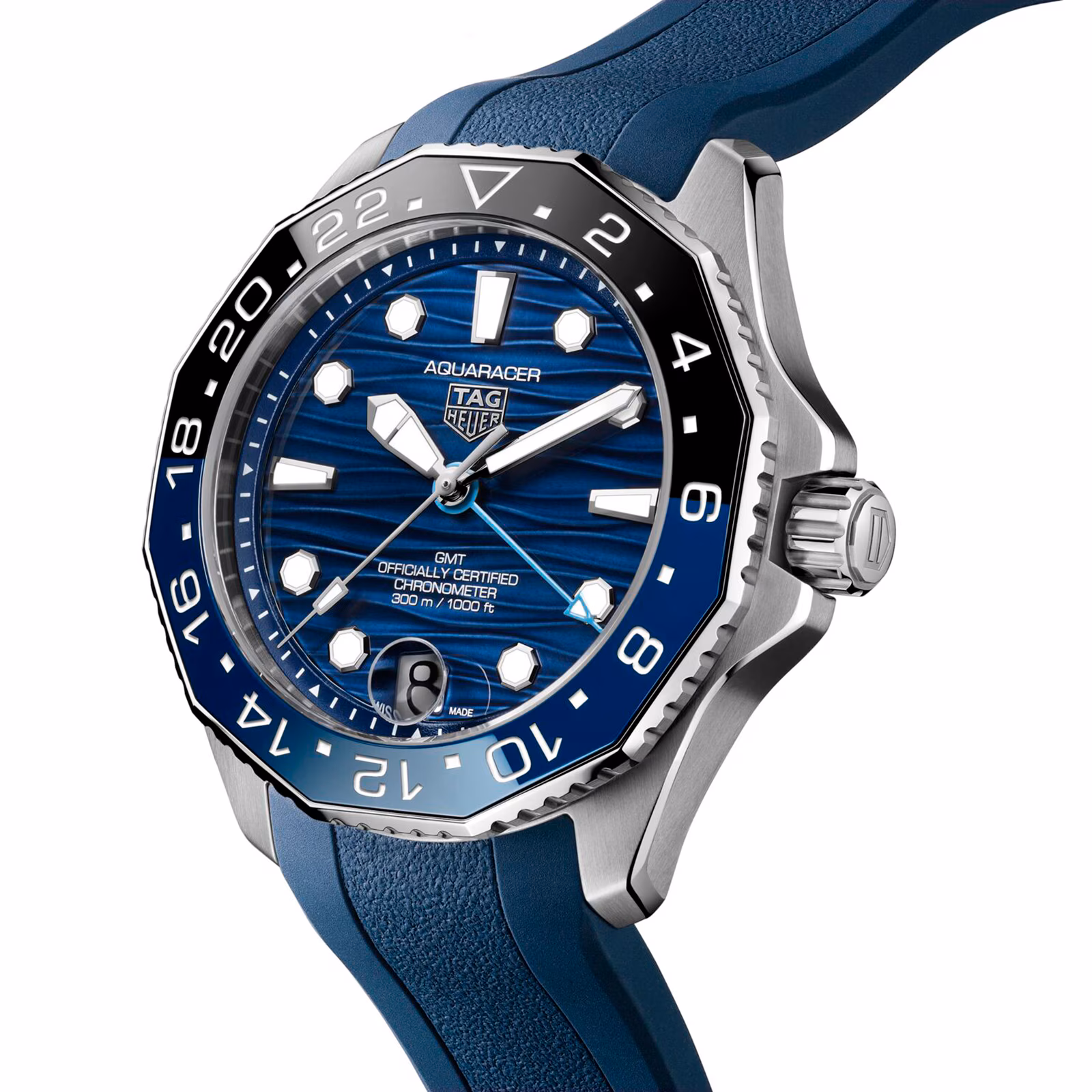 [2026 Mirror Grade]TAG Heuer Aquaracer Professional 300 GMT 42mm Mens Watch Blue Rubber WBP5114.FT6259
