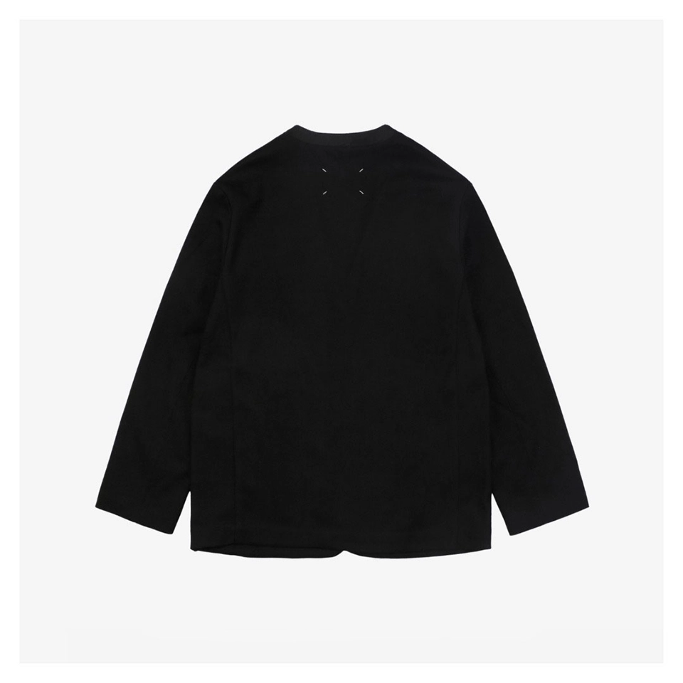 Maison Margiela Collarless Wool-Blend Suit Jacket