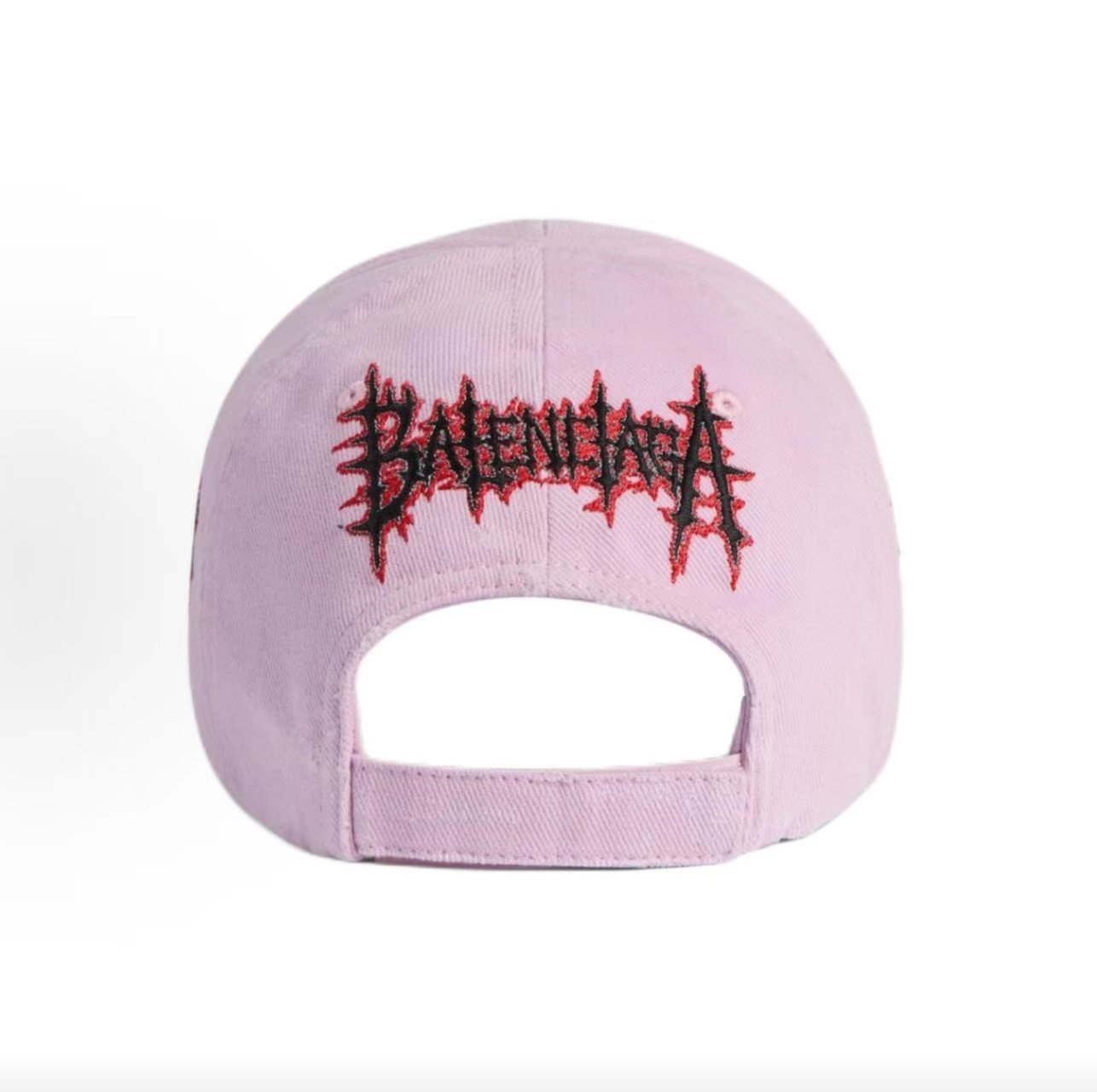 Balenciaga Metal Gothic Logo Pink Baseball Cap