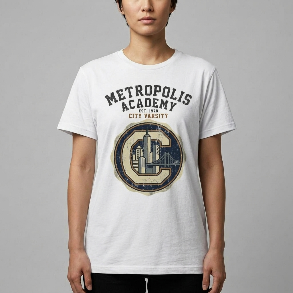 City Varsity Tee, Vintage Athletic Graphic T-Shirt, Unisex Streetwear Shirt CityTee2