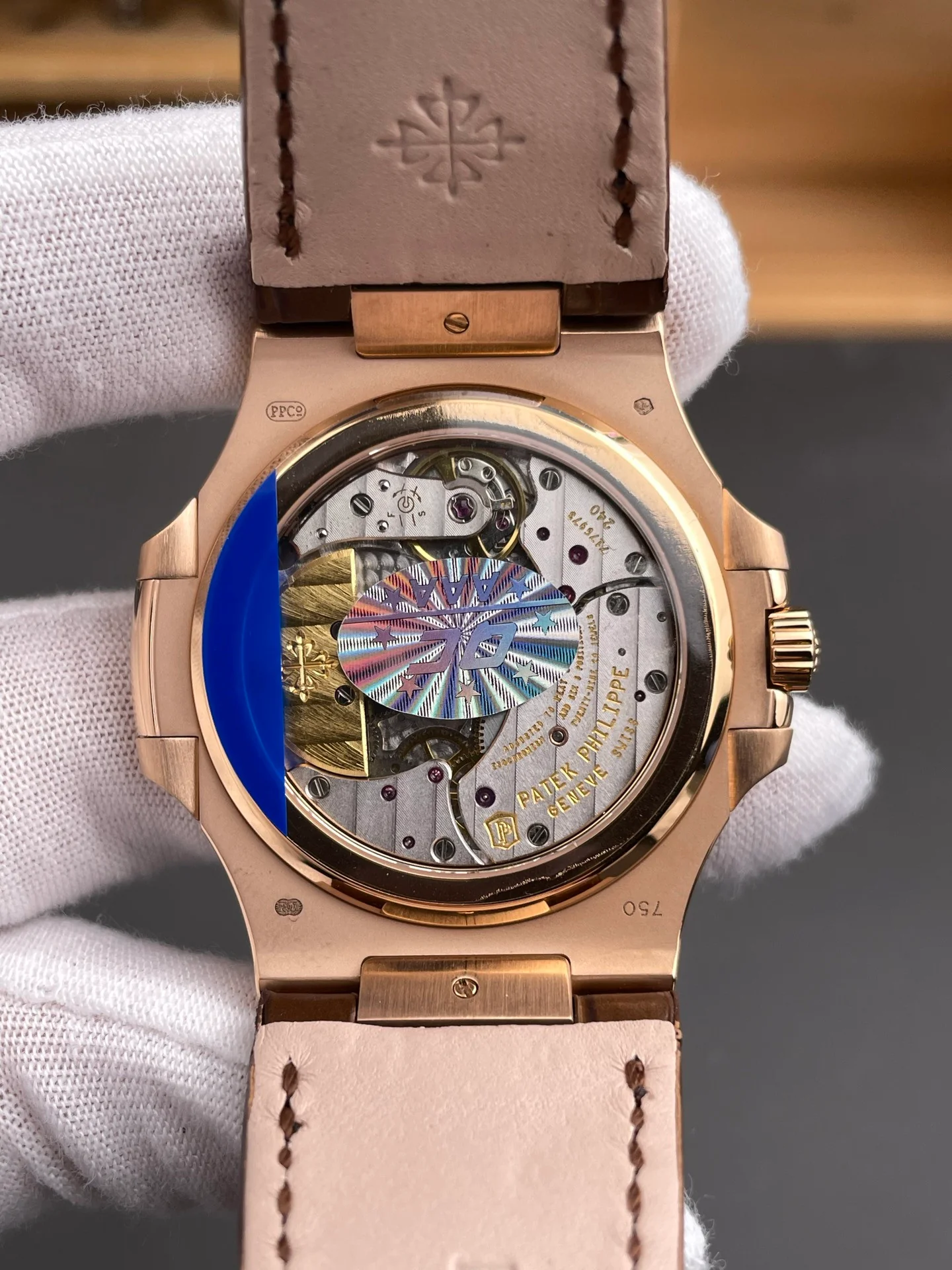 Nautilus 5724 with Baguette Diamond Bezel, Rose Gold Dark Brown Dial