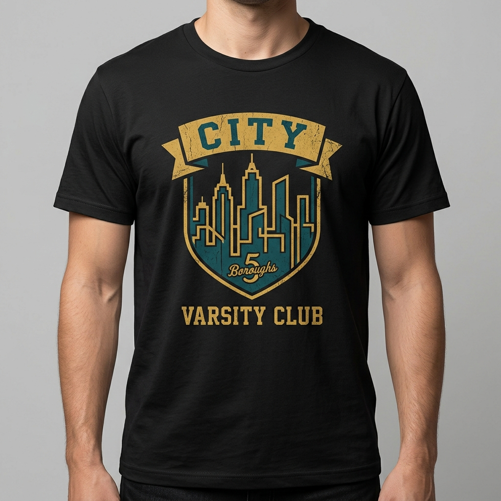 City Varsity Tee, Vintage Athletic Graphic T-Shirt, Unisex Streetwear Shirt CityTee3