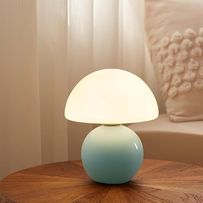 DESIGNLUME Mushroom Lamp Table Lamp for Bedroom