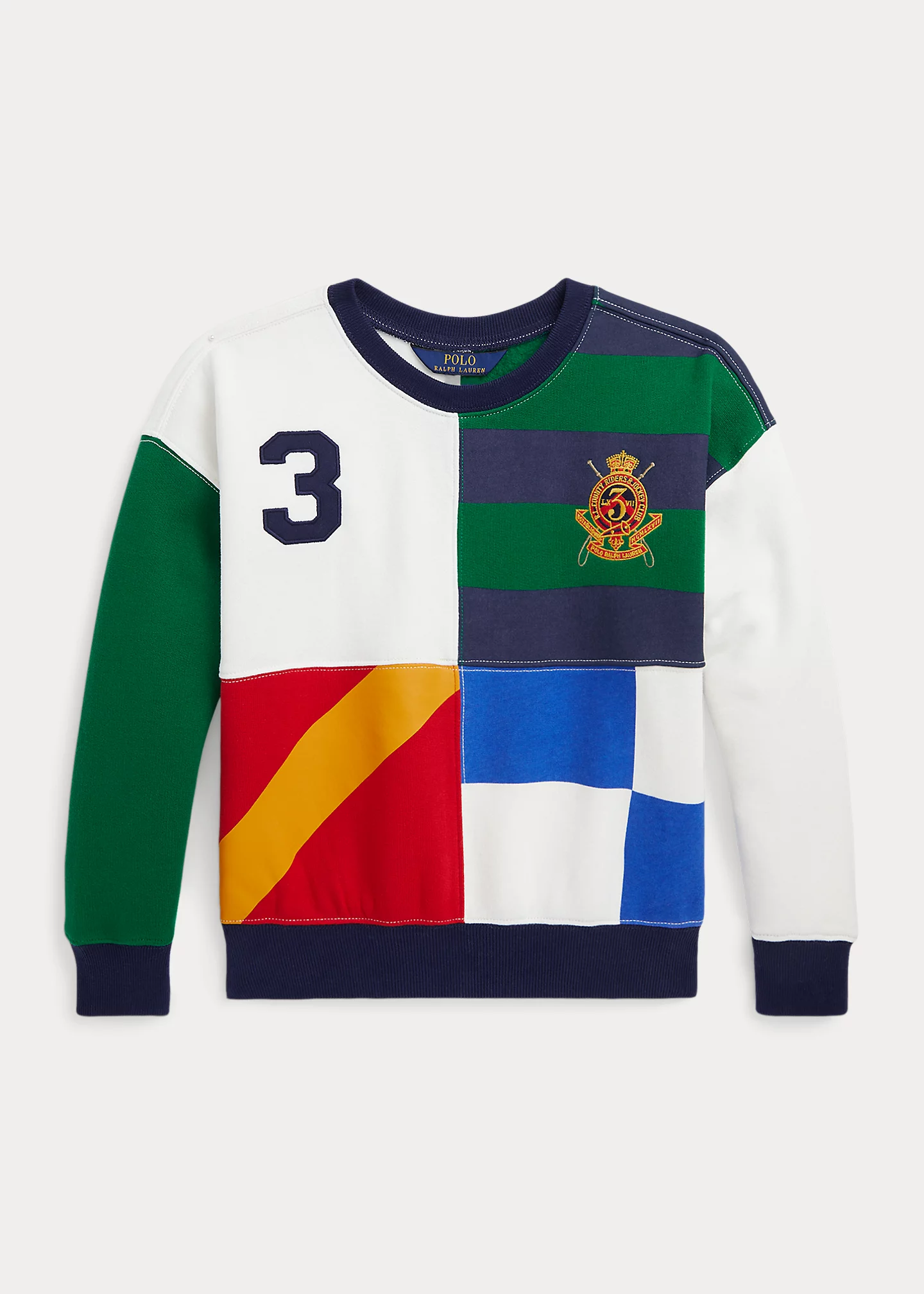 Color-Blocked Crest Fleece Sweatshirt