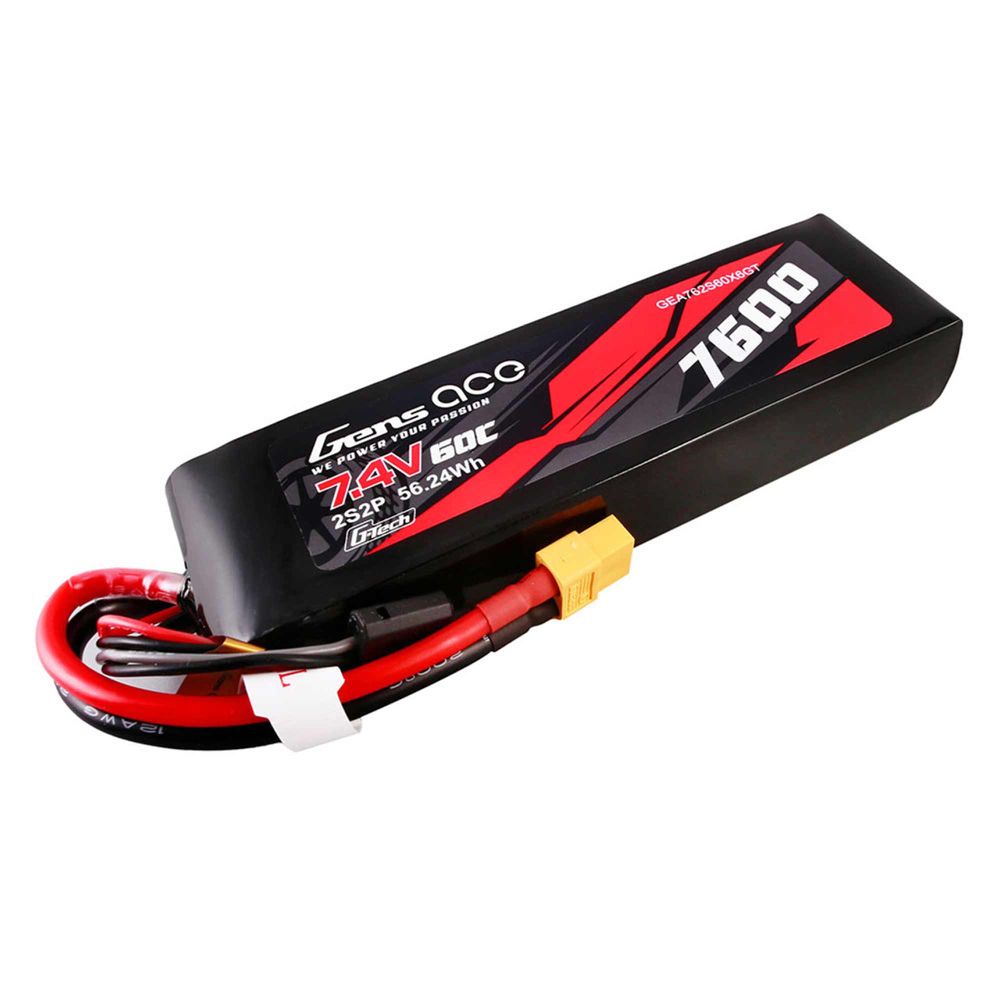 7.4V 7600mAh 2S 60C G-Tech Smart LiPo Battery: XT60