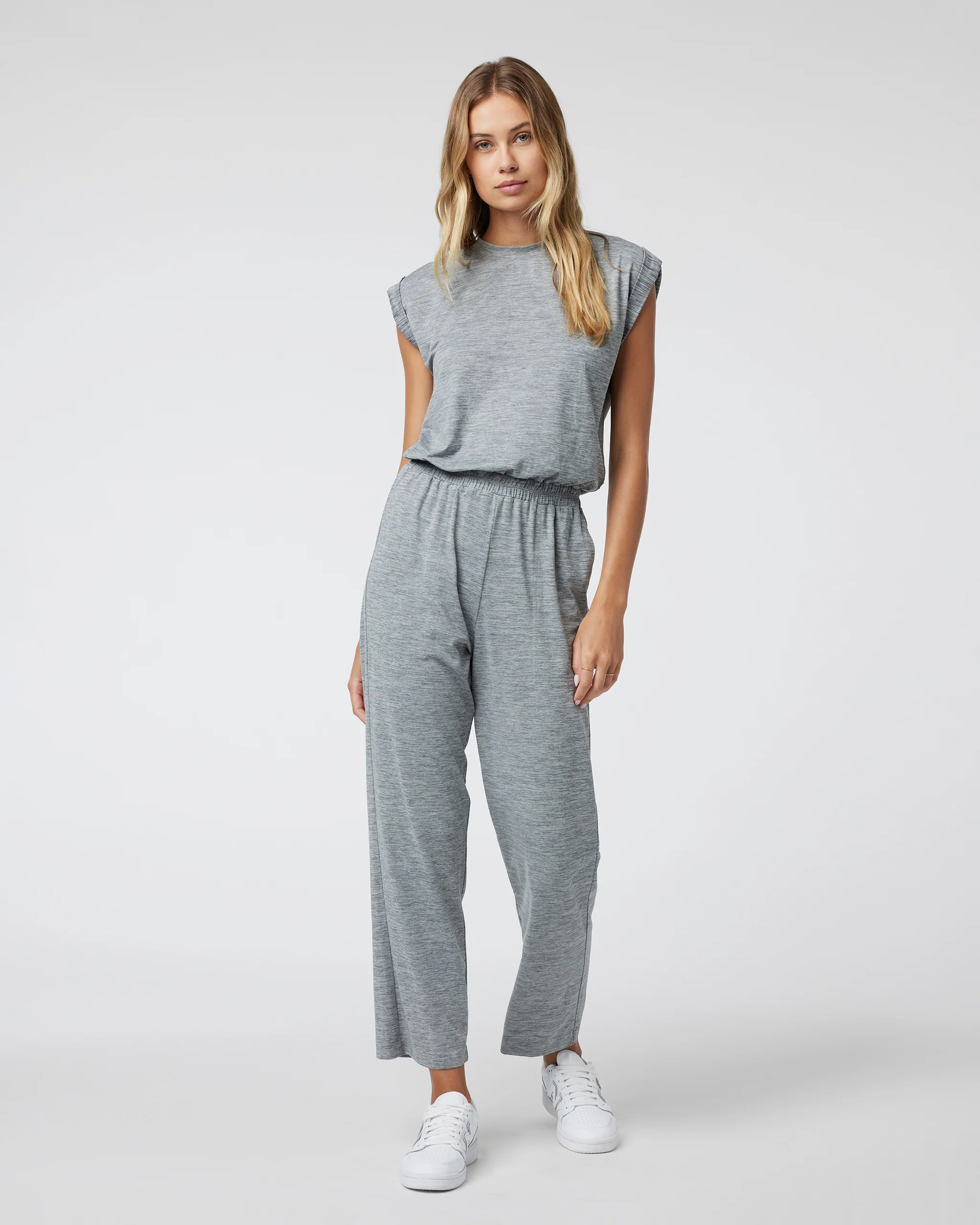 Short Sleeve Lux Crew Jumpsuit